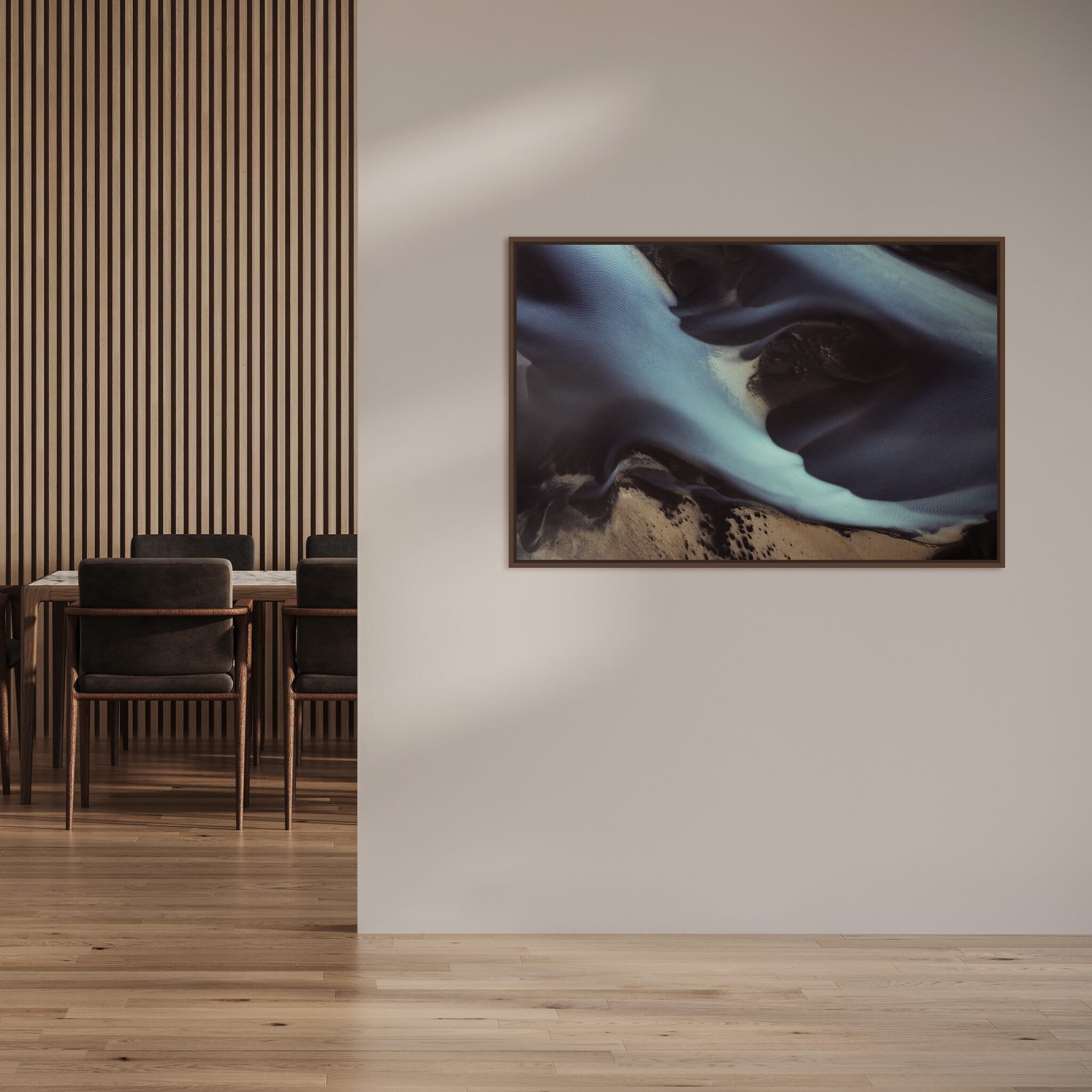 Interior design featuring photography prints by Jan Erik Waider