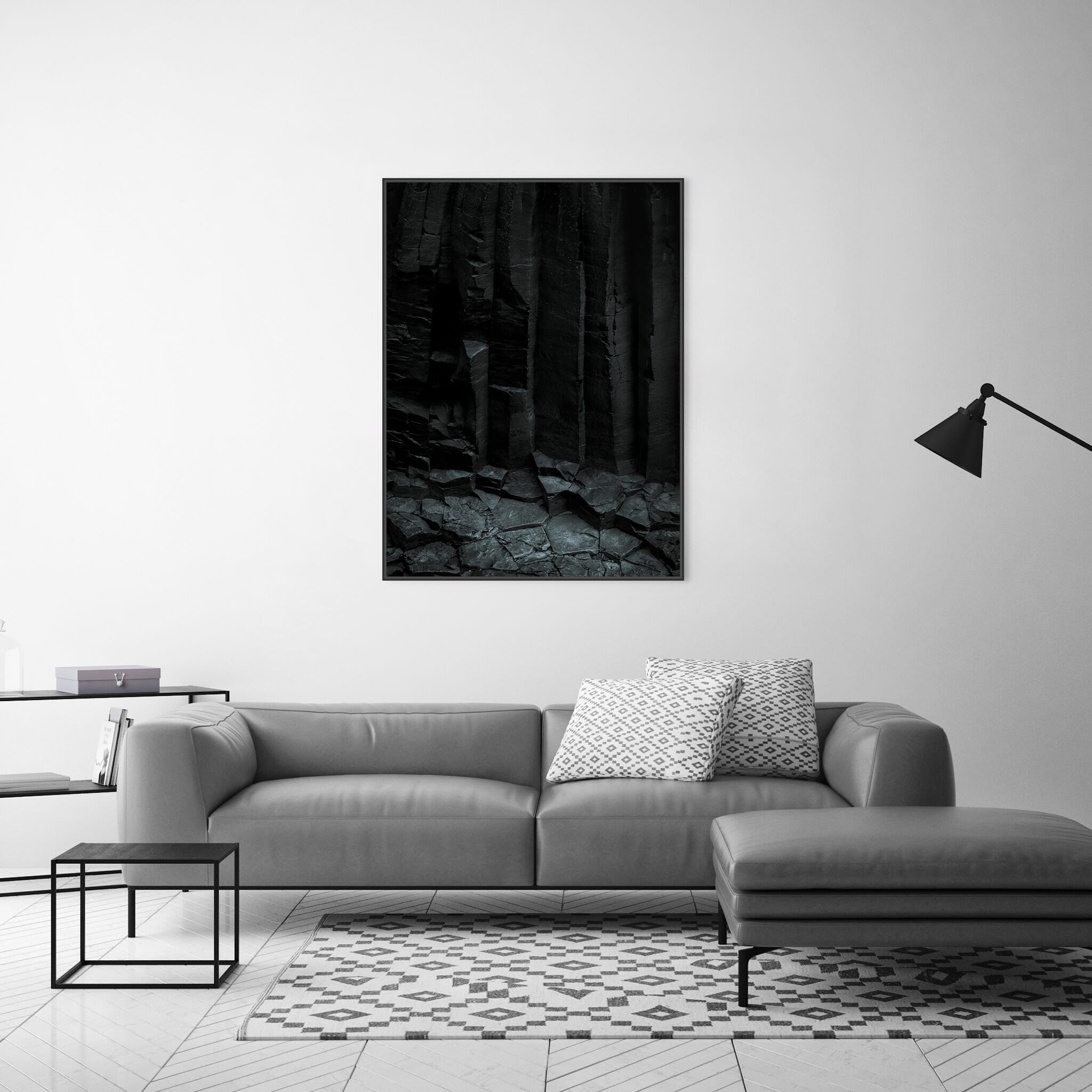 Modern room with framed landscape photography by Jan Erik Waider
