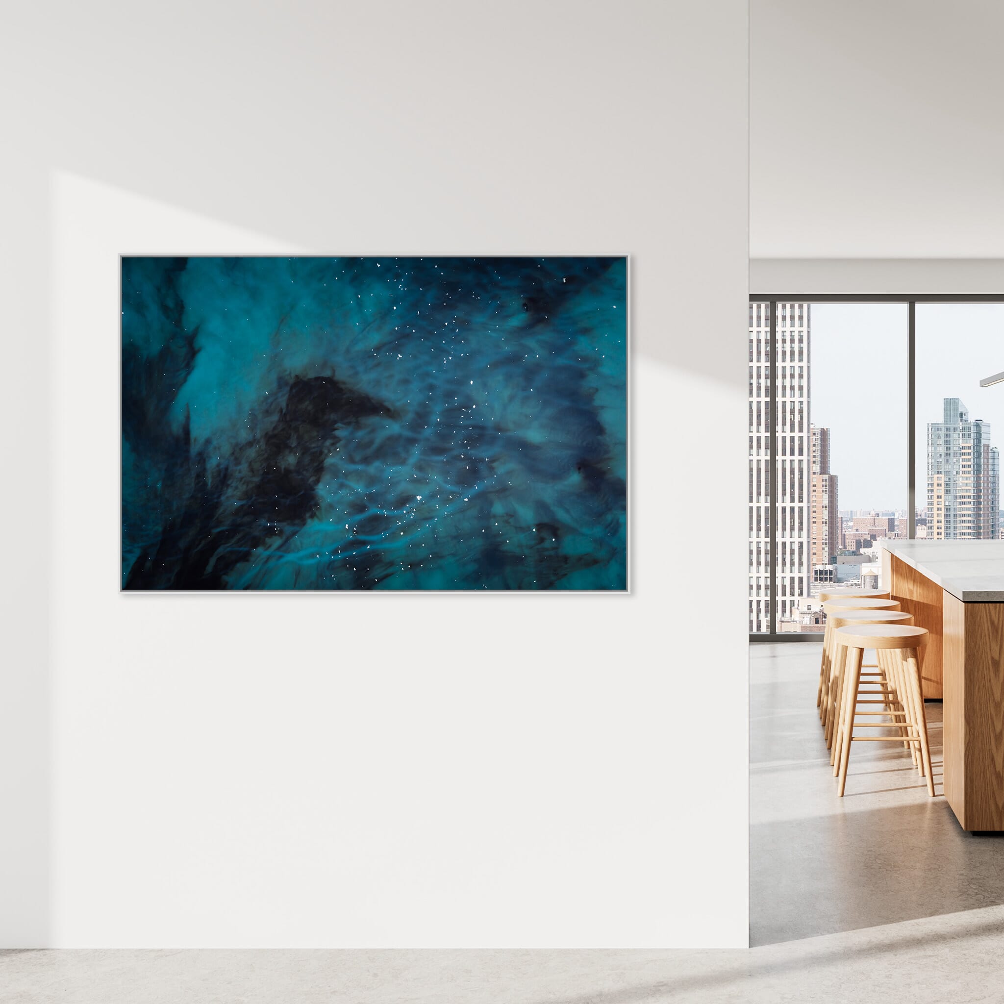 Modern Interior design featuring photography prints by Jan Erik Waider