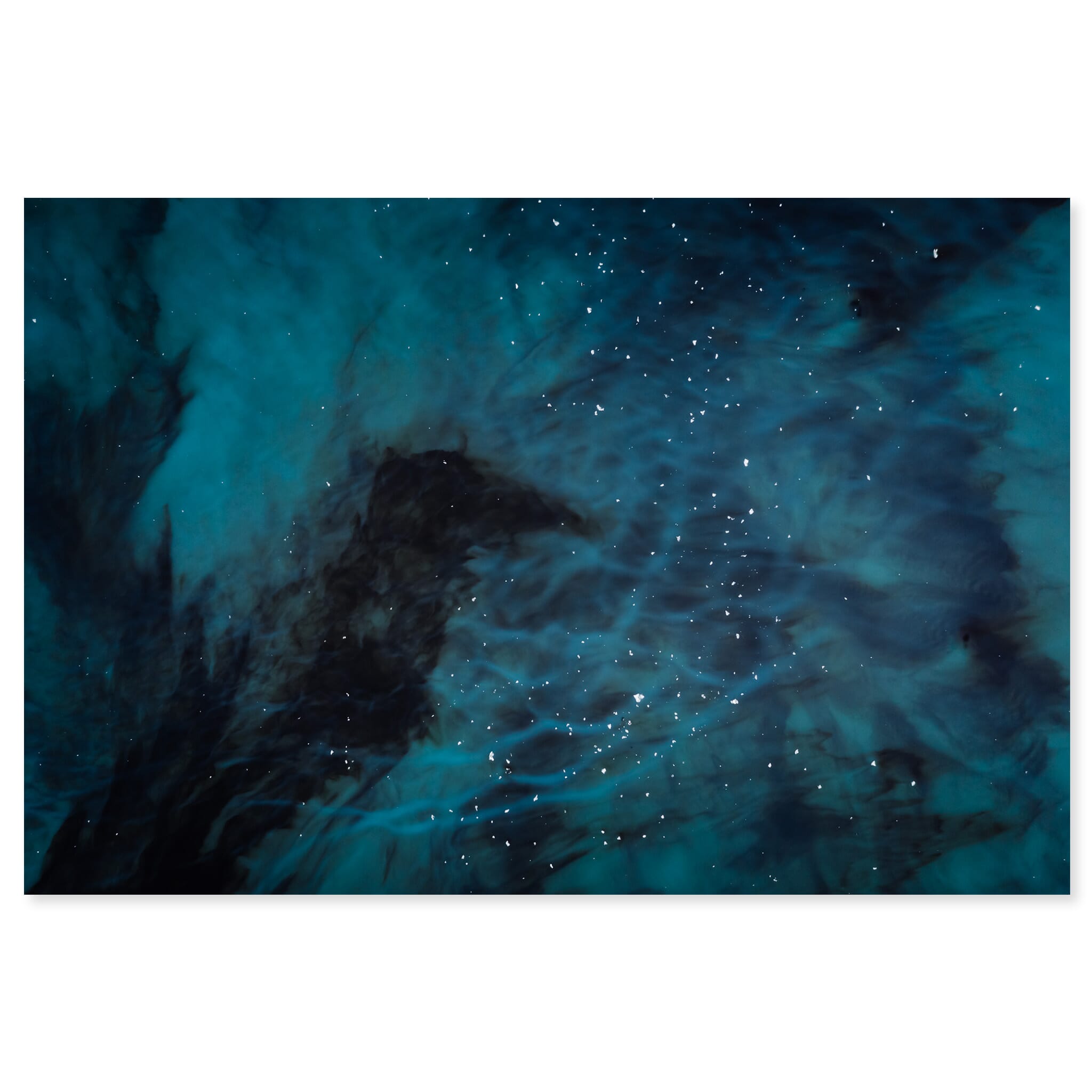 Fine art print of drifting ice shapes on a glacial lagoon in Iceland