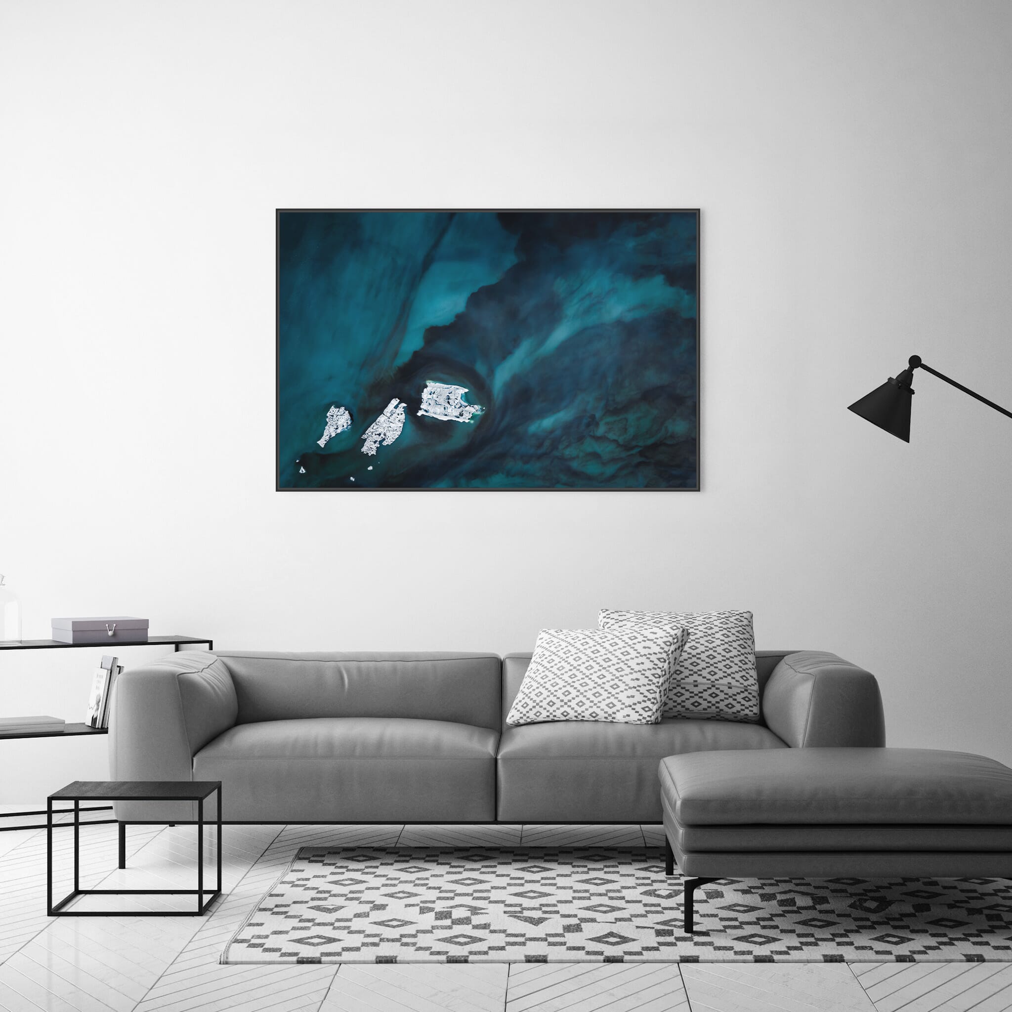 Interior design featuring photography prints by Jan Erik Waider