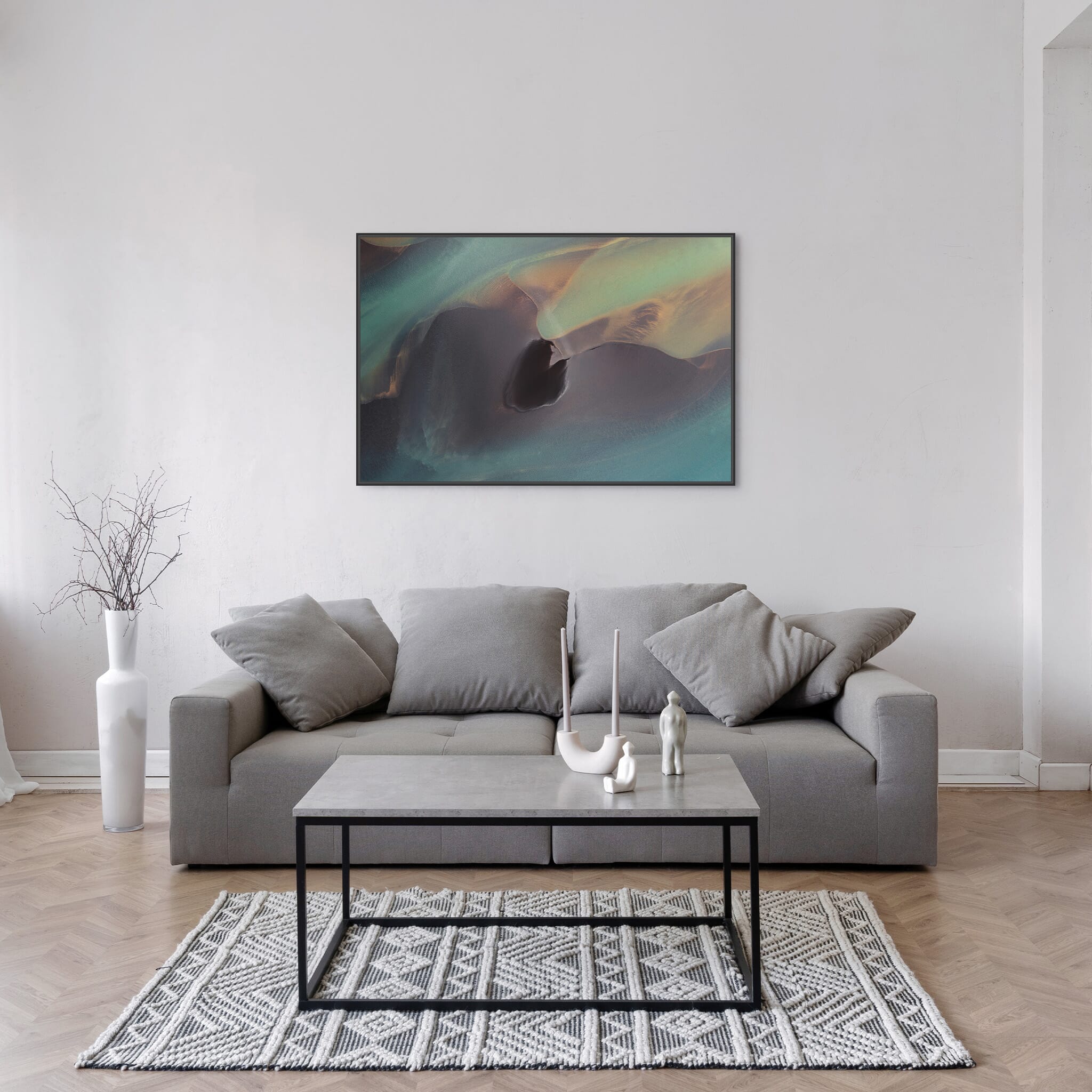 Modern Interior design featuring photography prints by Jan Erik Waider