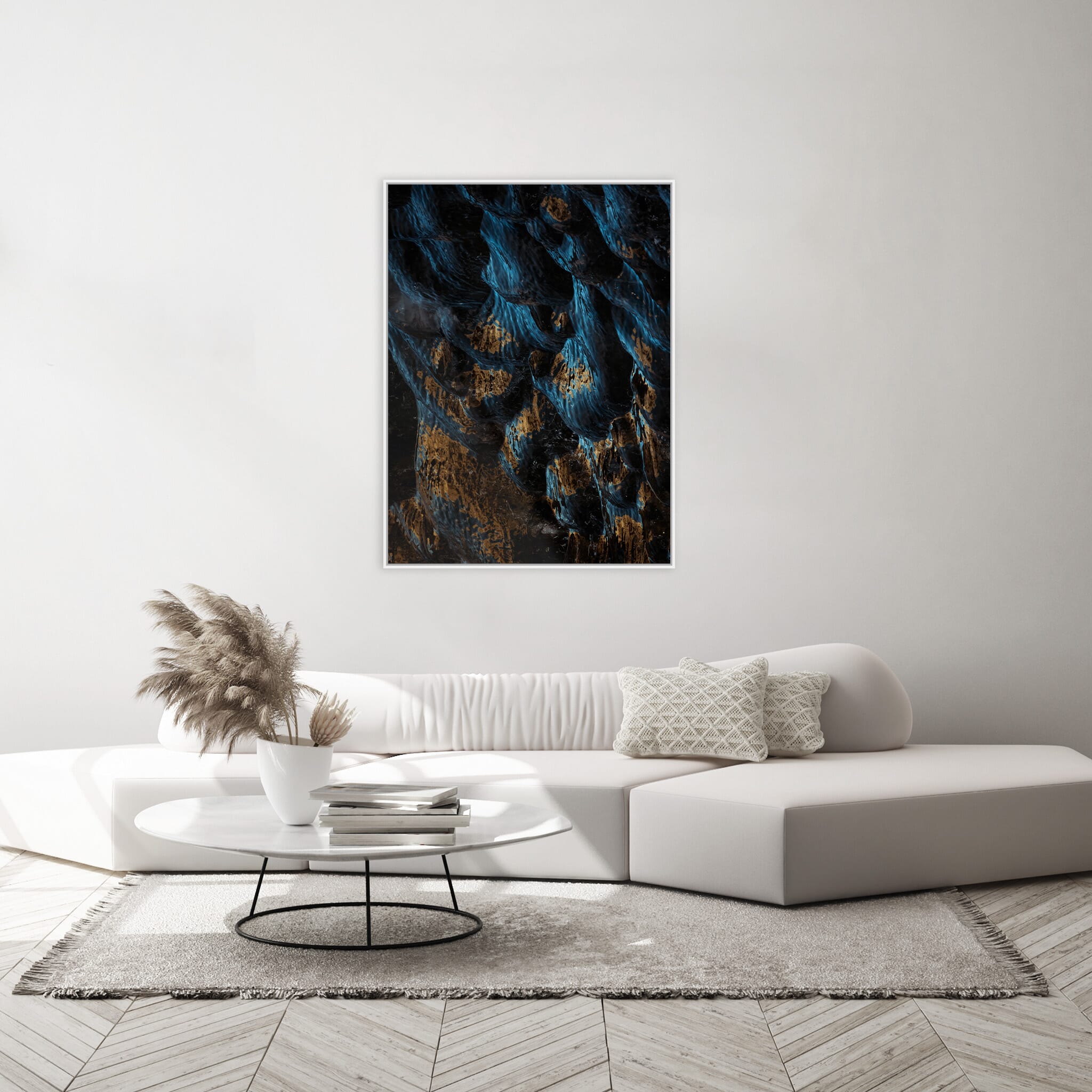 Modern room with framed landscape photography by Jan Erik Waider