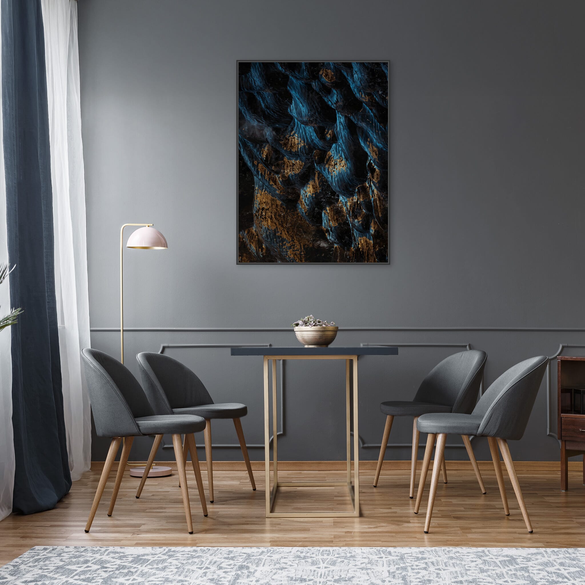 Modern Interior design featuring photography prints by Jan Erik Waider