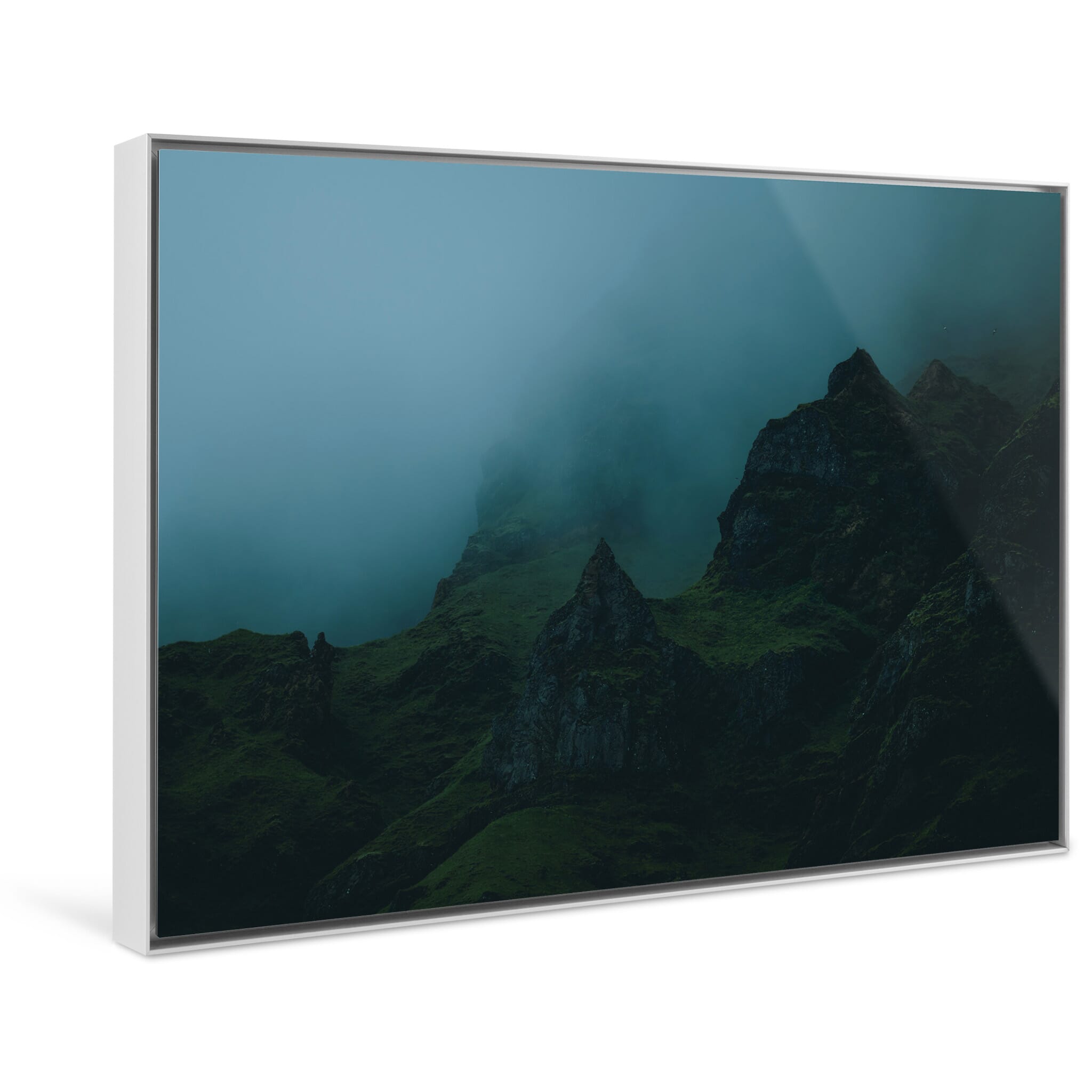 Framed photo print of twilight emptiness emphasizing scale and a sense of presence