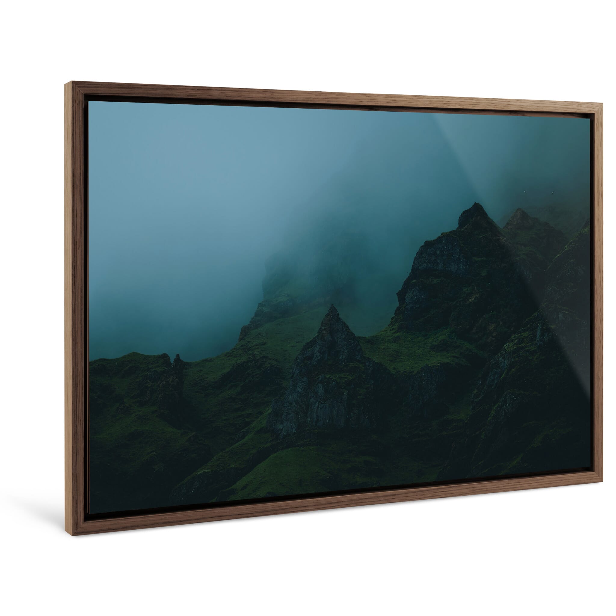 Framed photo print of quiet Icelandic highlands revealing subtle forms and shadows