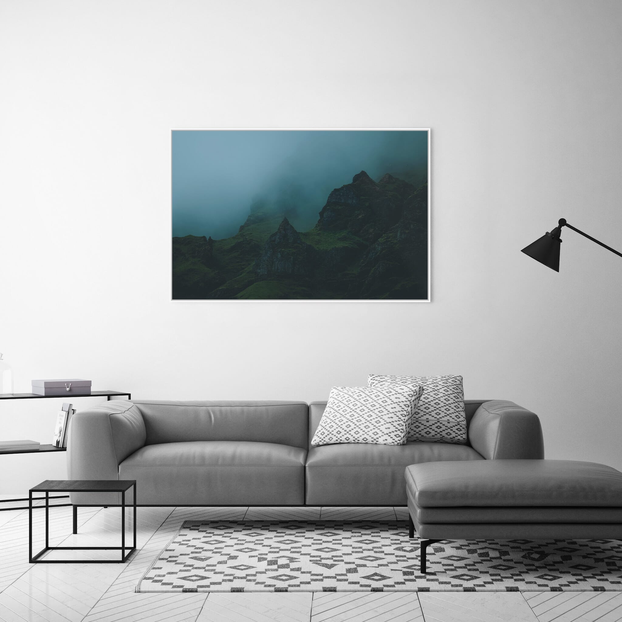 Modern room with framed landscape photography by Jan Erik Waider