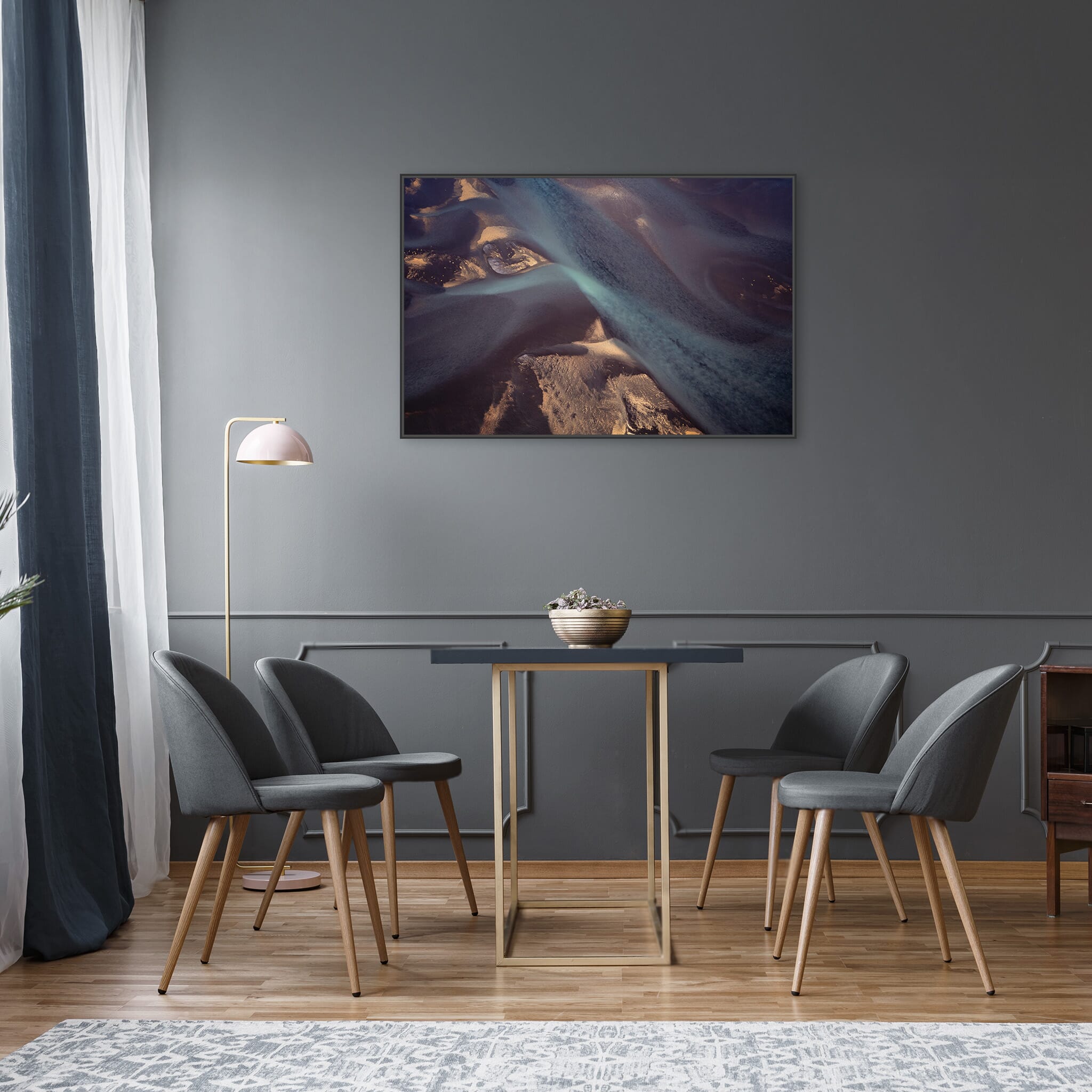 Interior design featuring photography prints by Jan Erik Waider