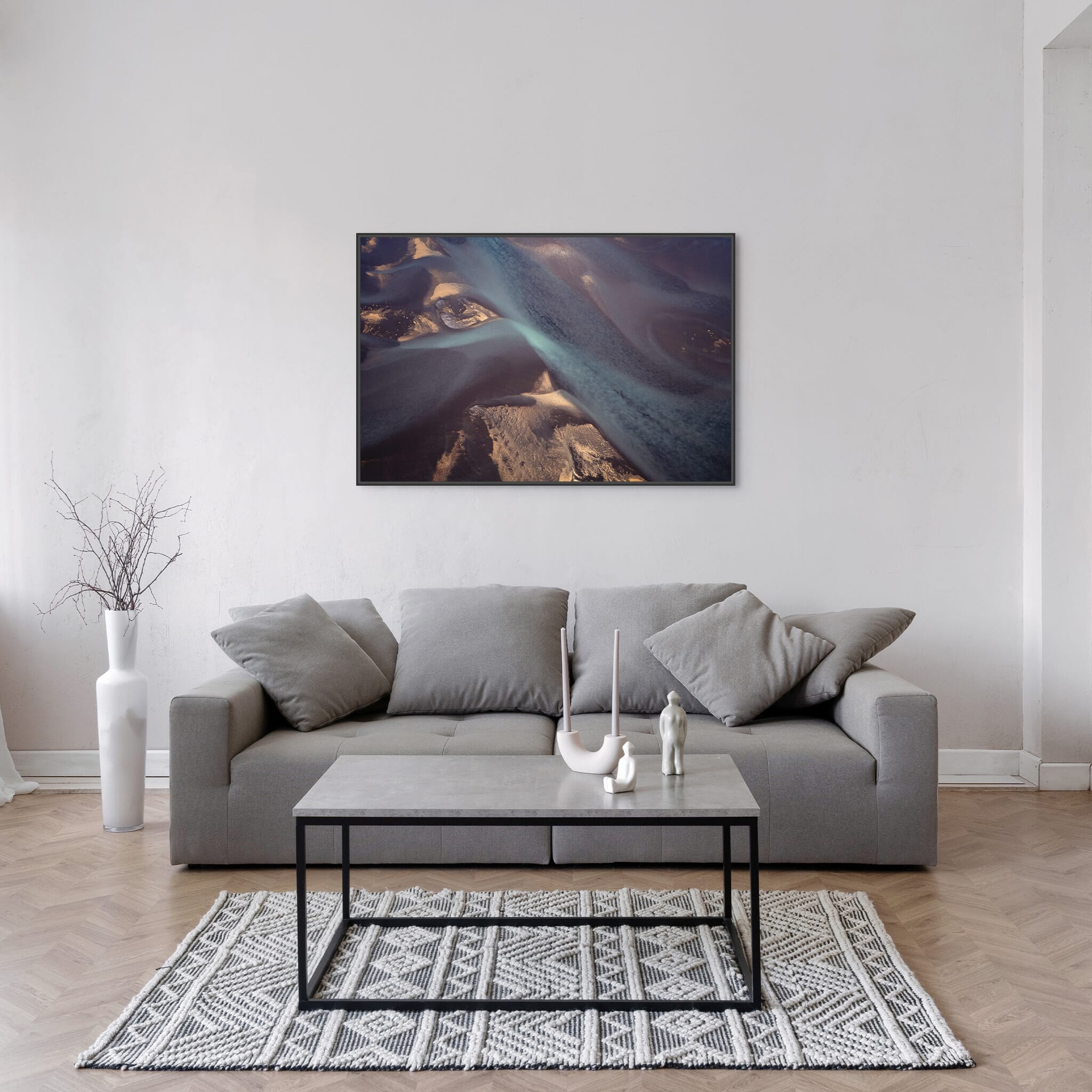 Modern Interior design featuring photography prints by Jan Erik Waider