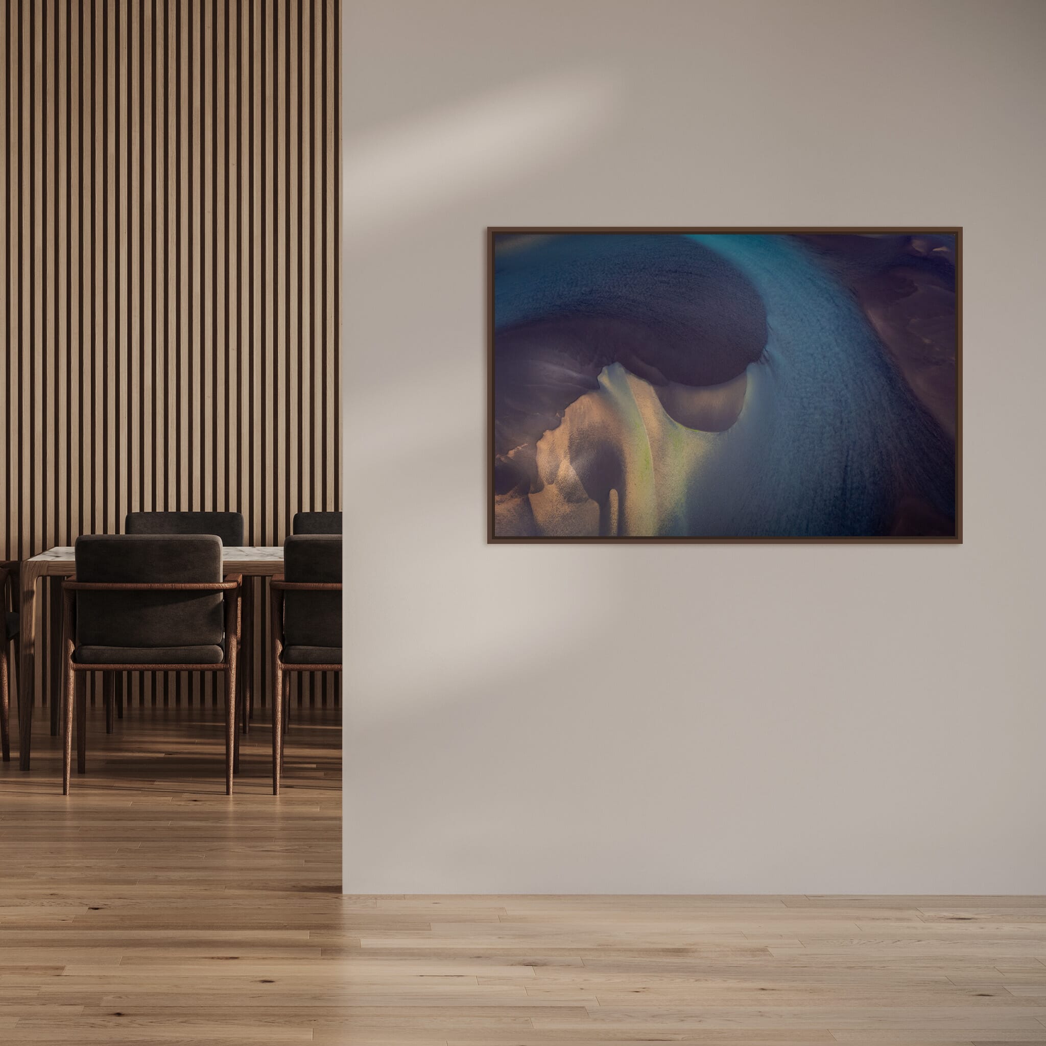 Interior design featuring photography prints by Jan Erik Waider