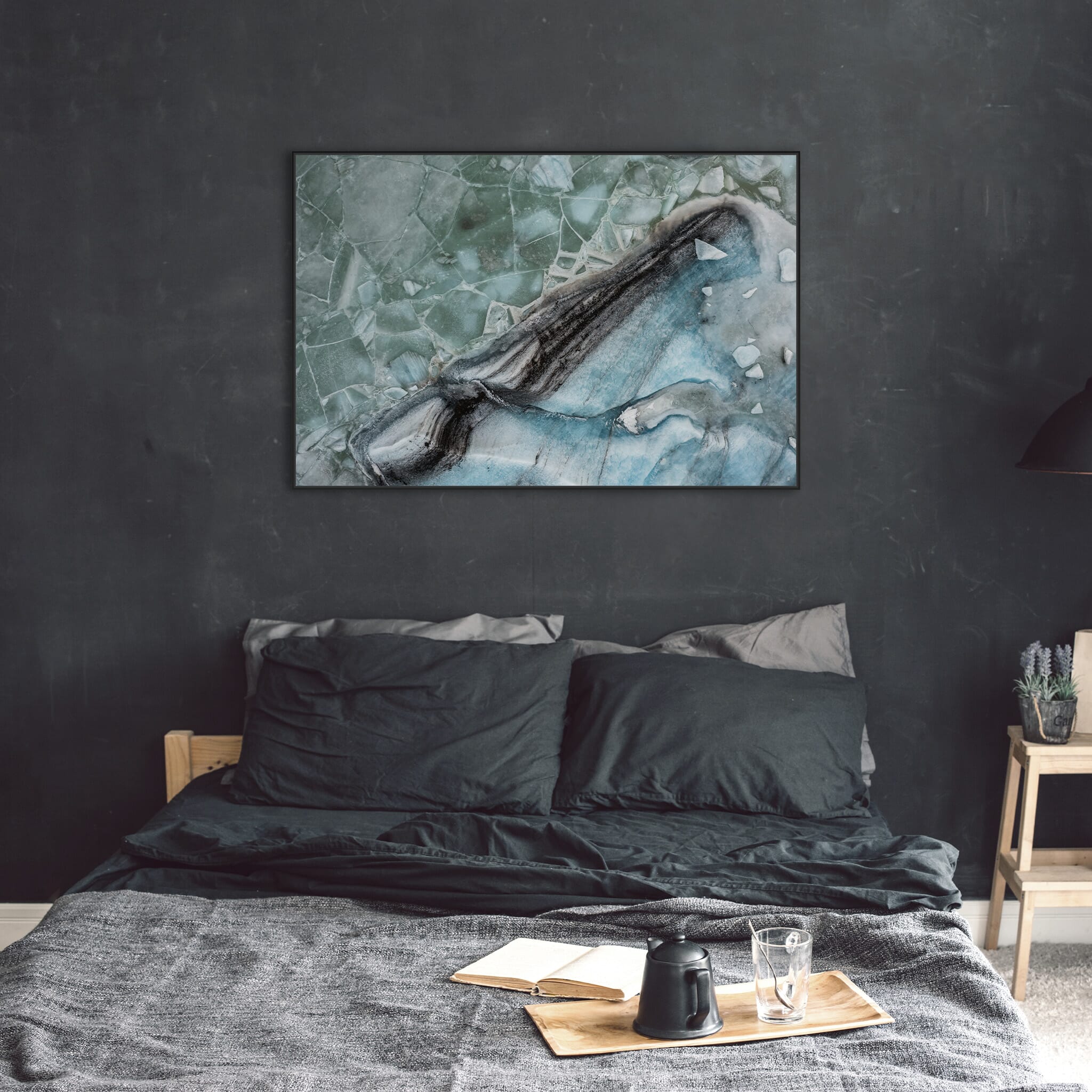 Modern room with framed landscape photography by Jan Erik Waider
