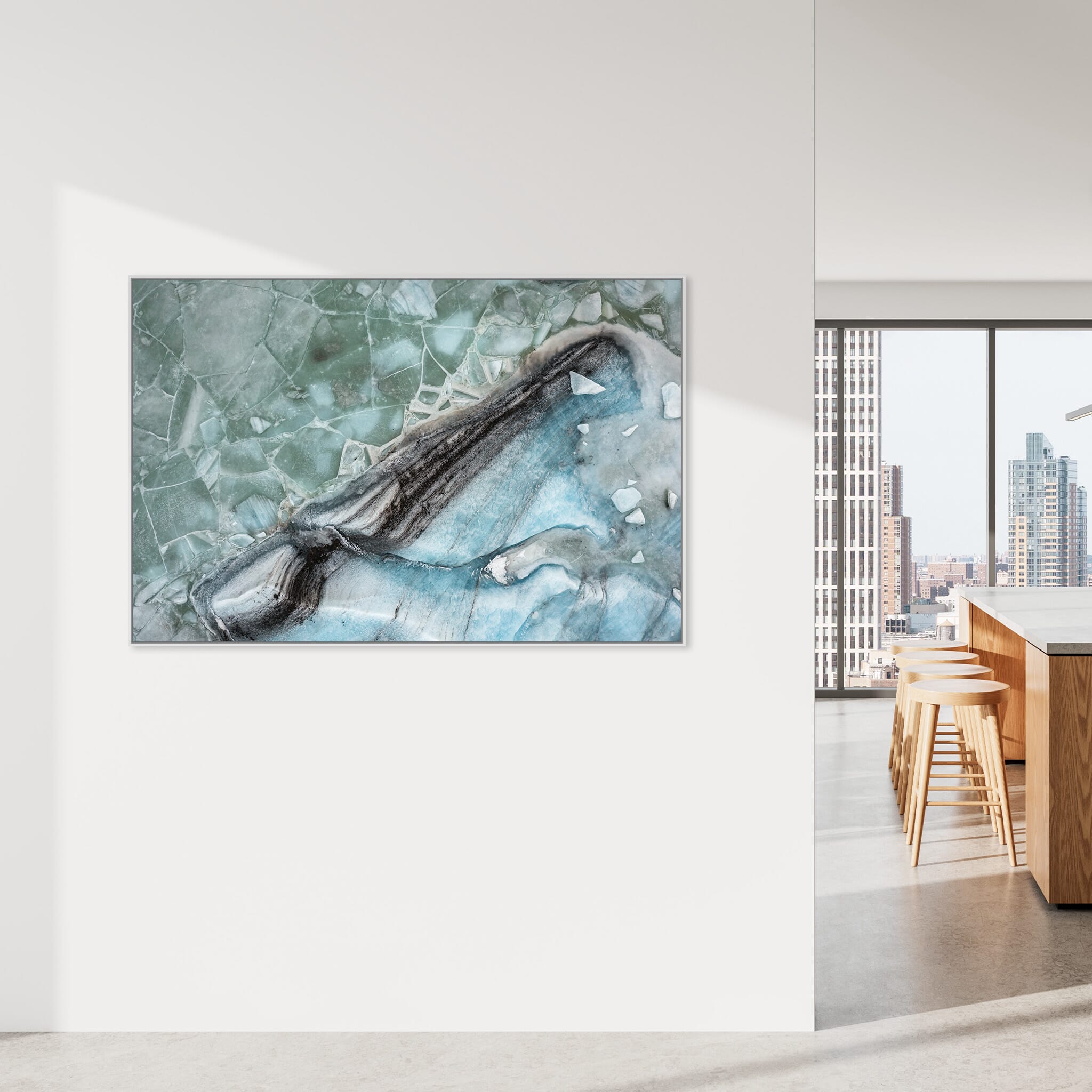 Modern Interior design featuring photography prints by Jan Erik Waider