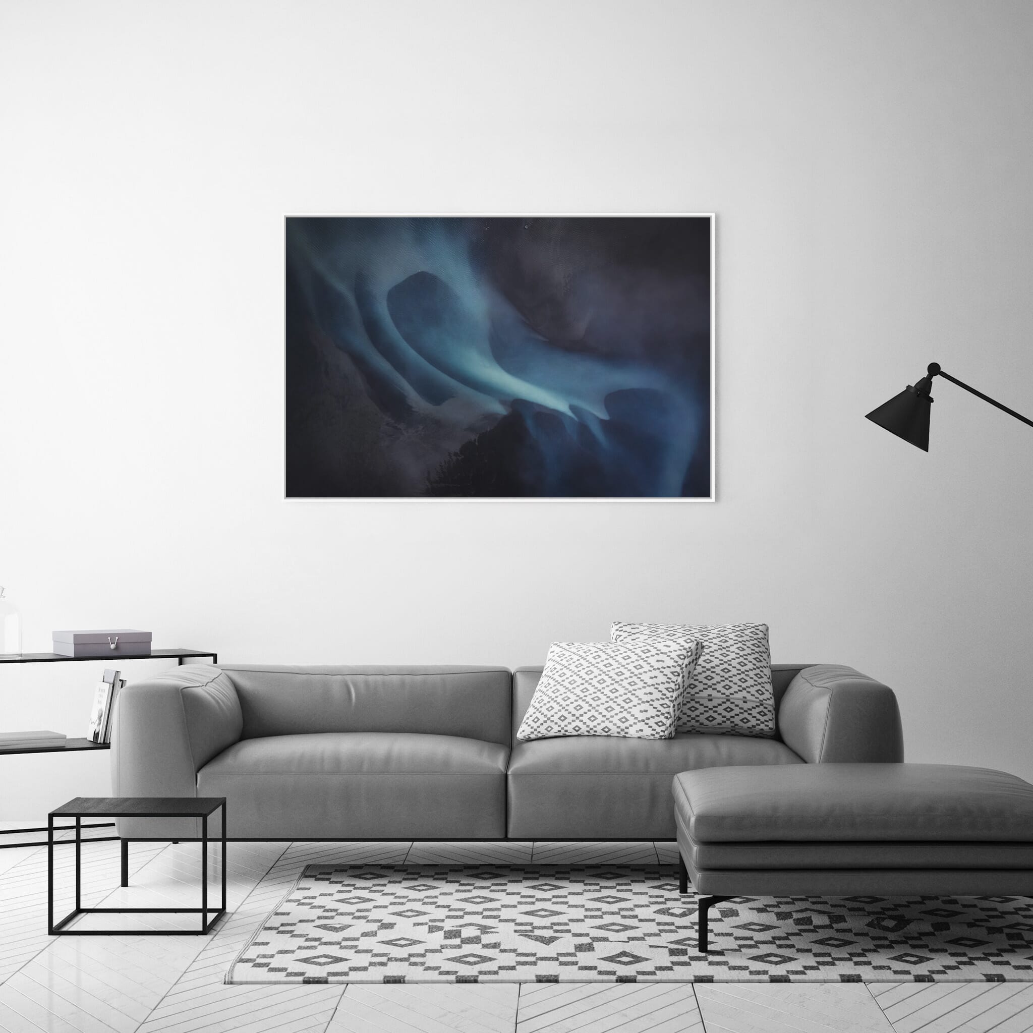 Modern Interior design featuring photography prints by Jan Erik Waider