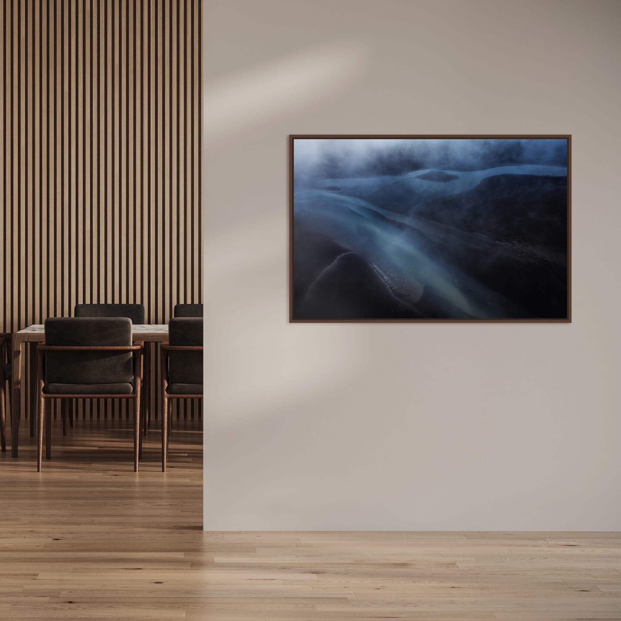 Modern Interior design featuring photography prints by Jan Erik Waider