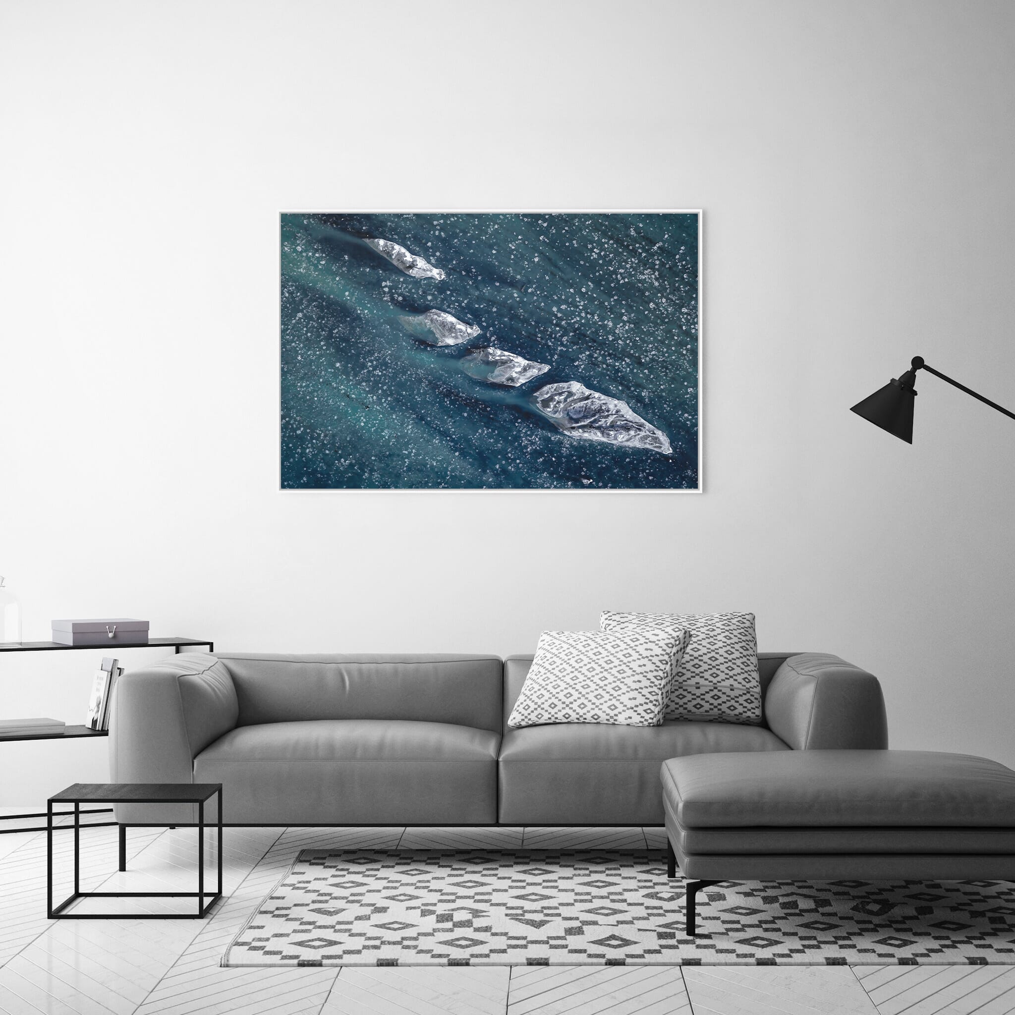 Interior design featuring photography prints by Jan Erik Waider