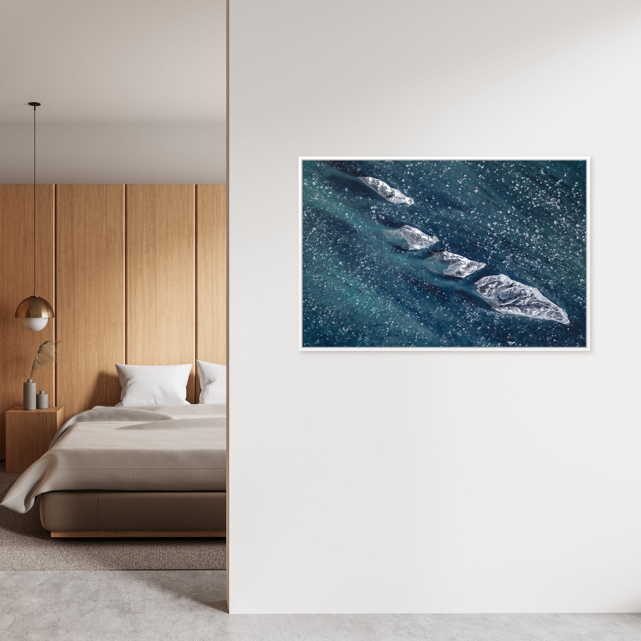 Modern Interior design featuring photography prints by Jan Erik Waider
