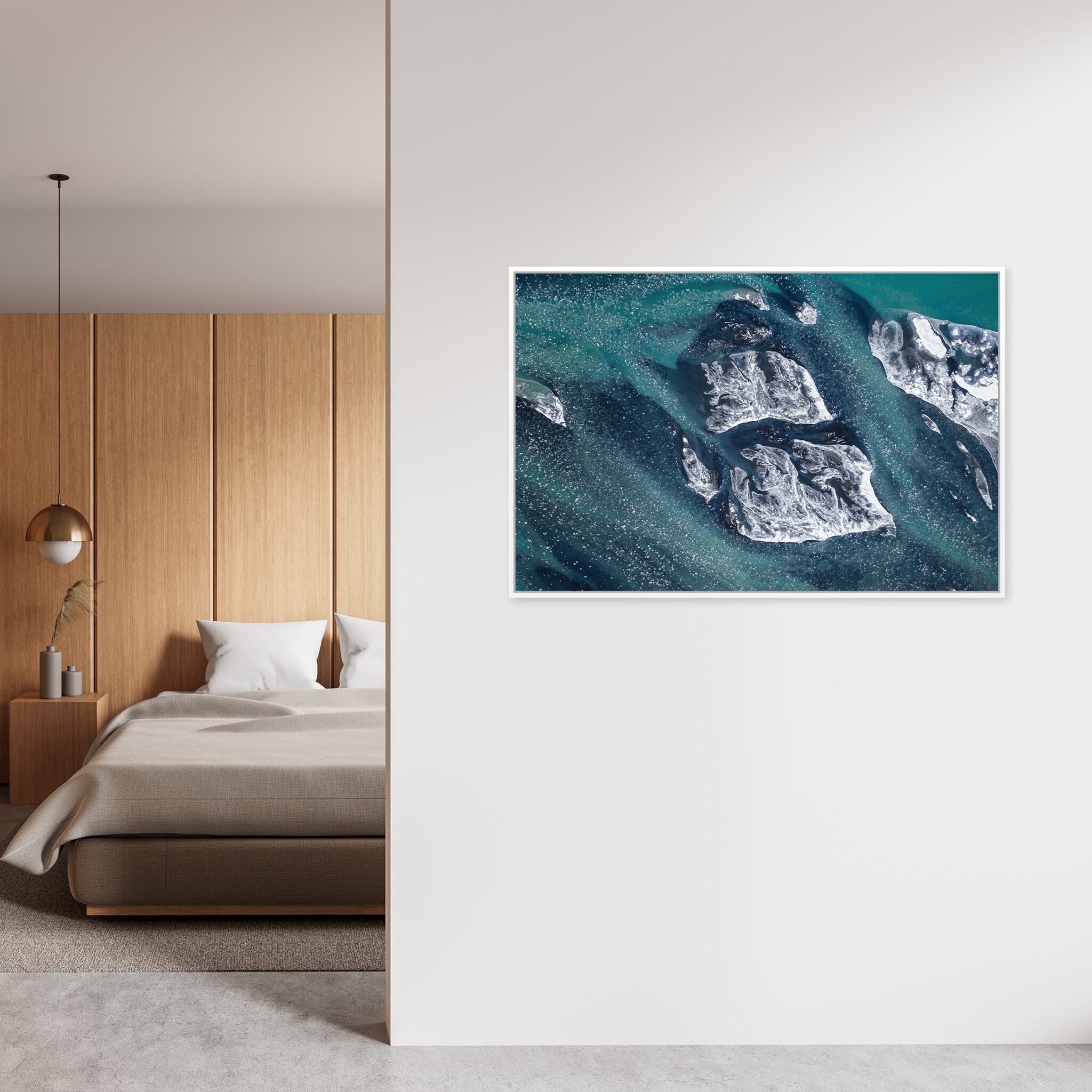 Interior design featuring photography prints by Jan Erik Waider