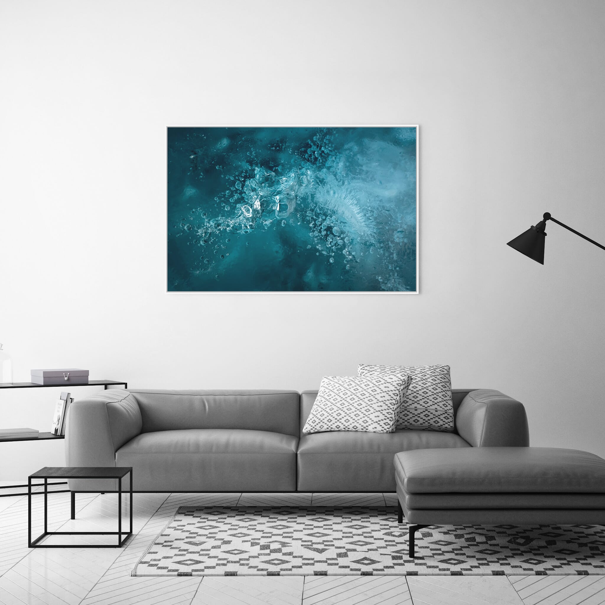 Modern room with framed landscape photography by Jan Erik Waider