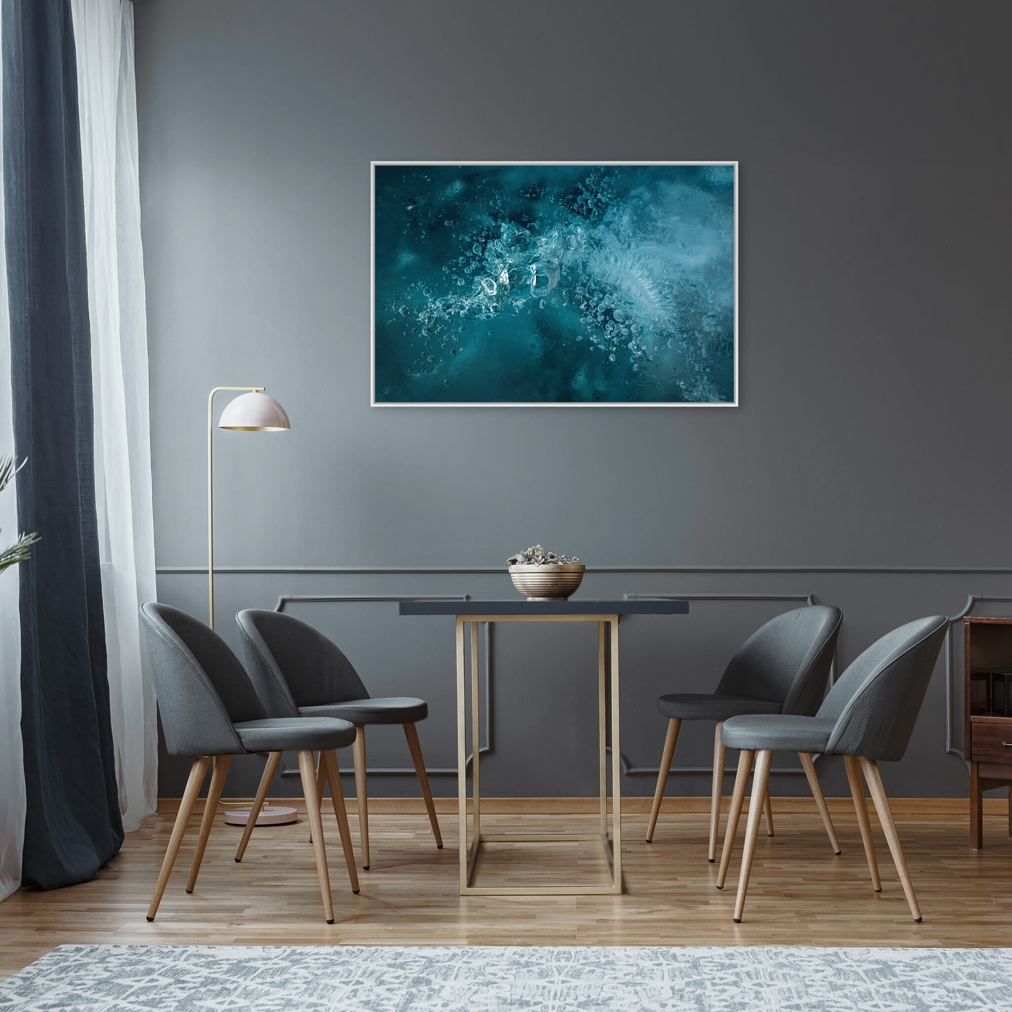 Modern Interior design featuring photography prints by Jan Erik Waider