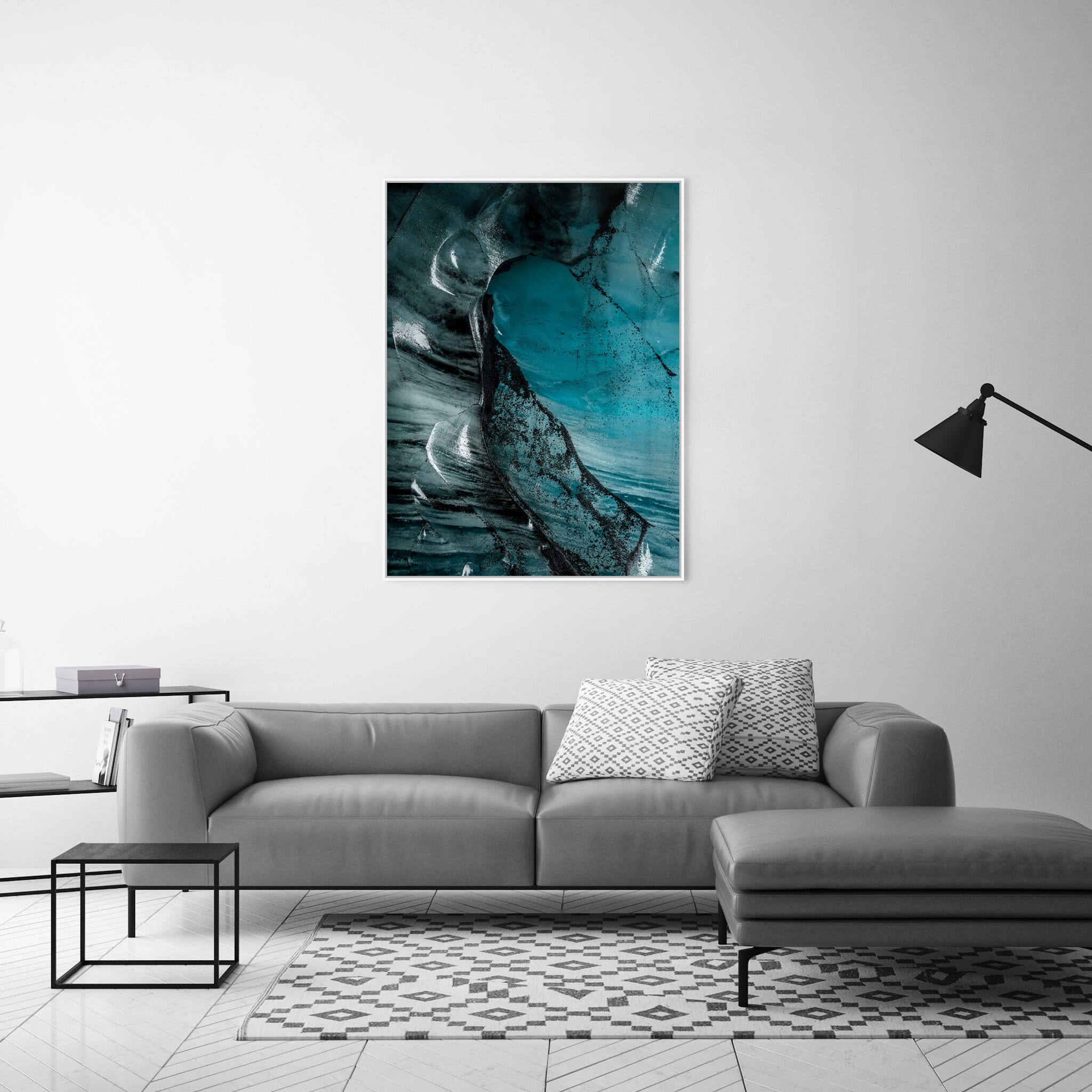 Modern room with framed landscape photography by Jan Erik Waider