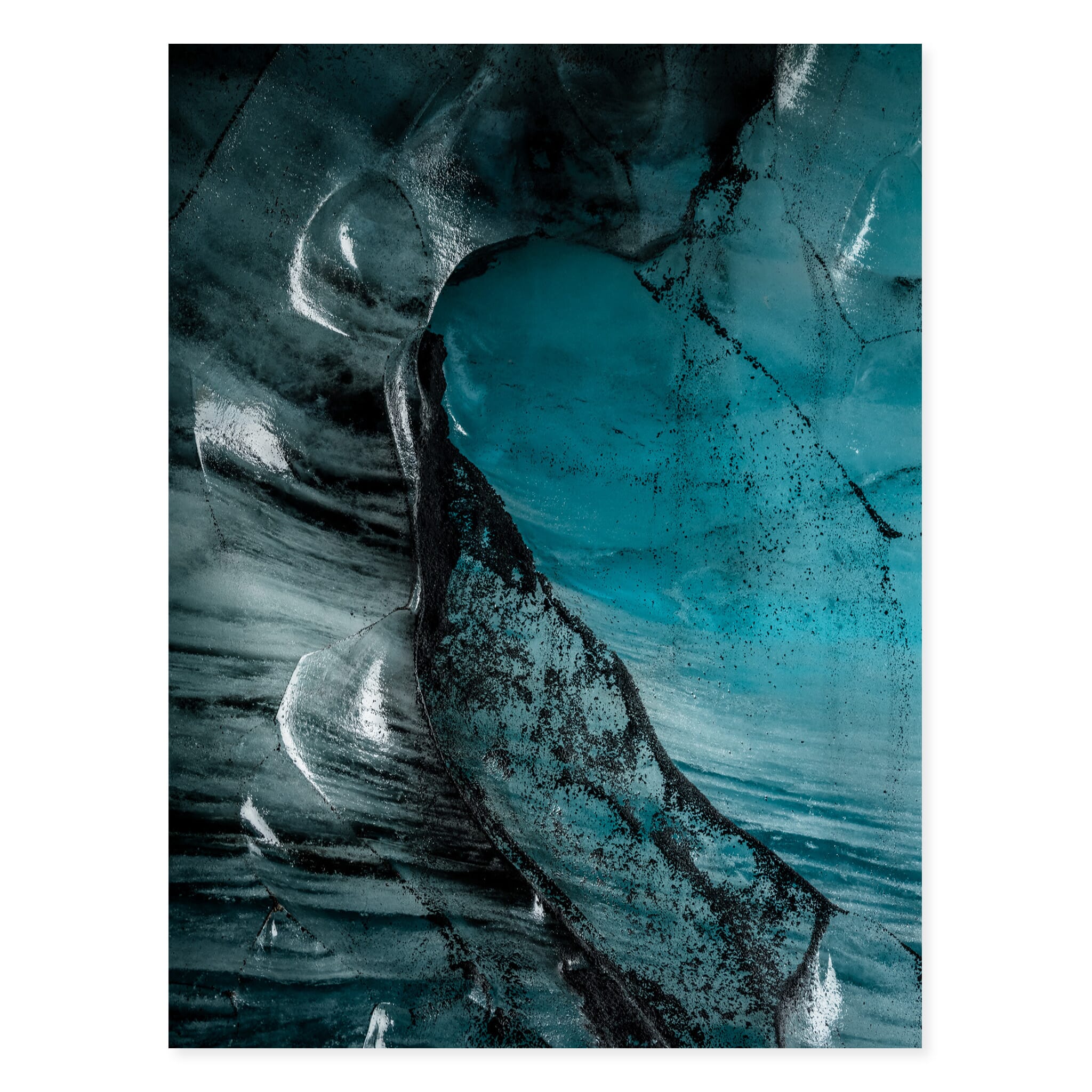 Fine art print of intricate ice cave textures within Vatnajökull glacier in Iceland