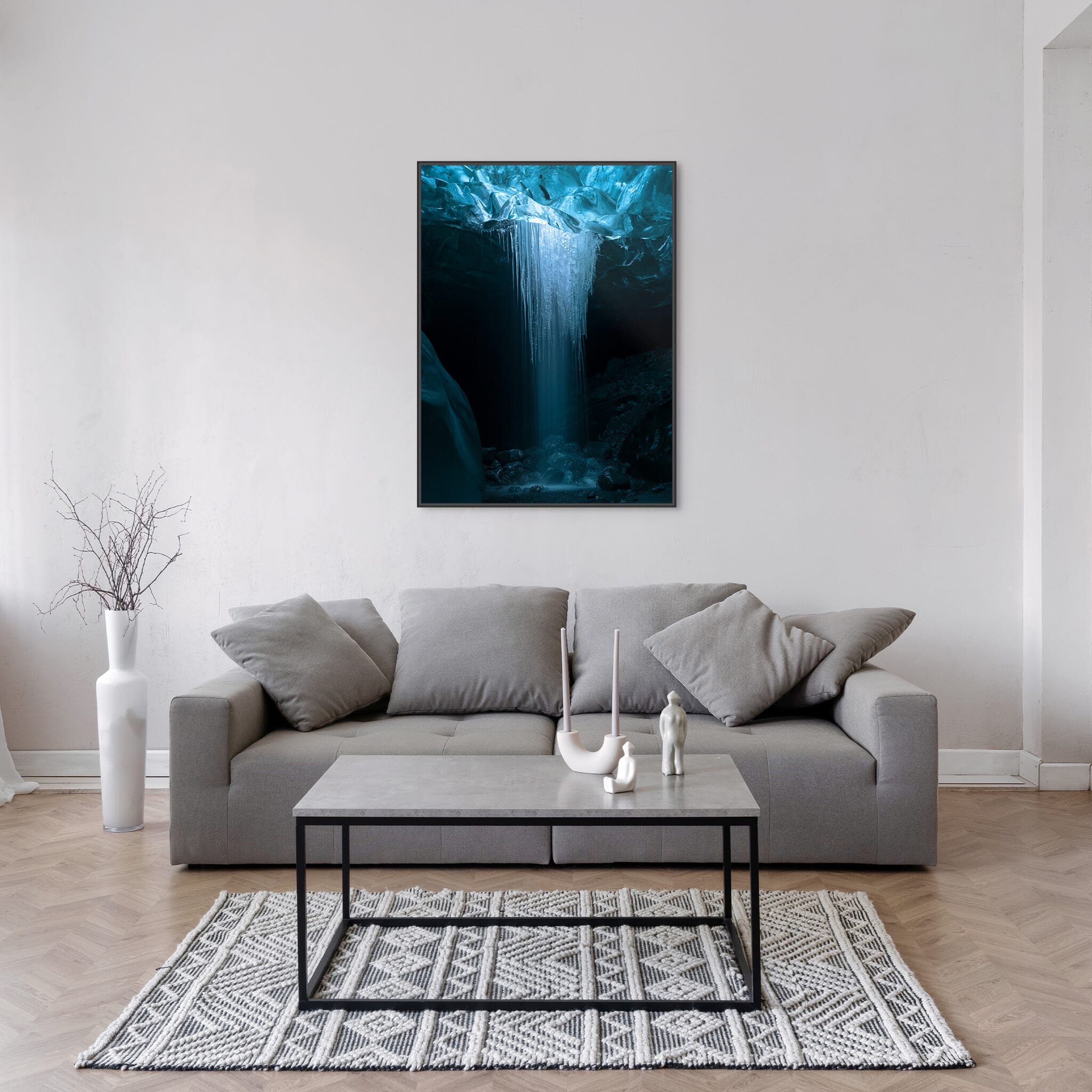 Modern room with framed landscape photography by Jan Erik Waider