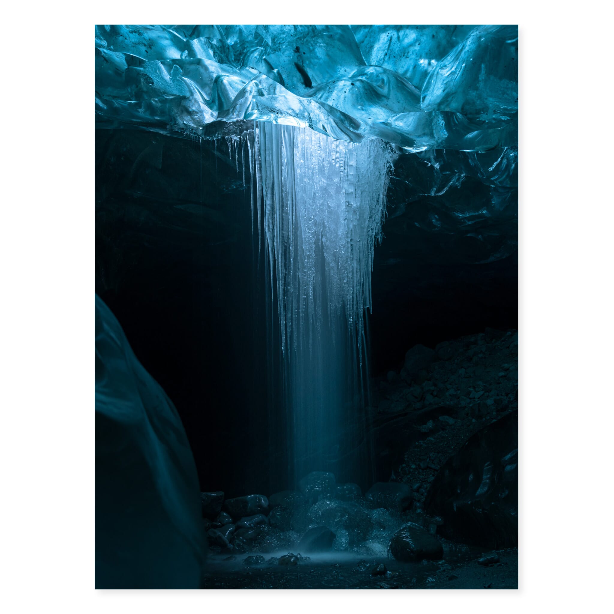 Fine art print of intricate ice cave textures within Vatnajökull glacier in Iceland