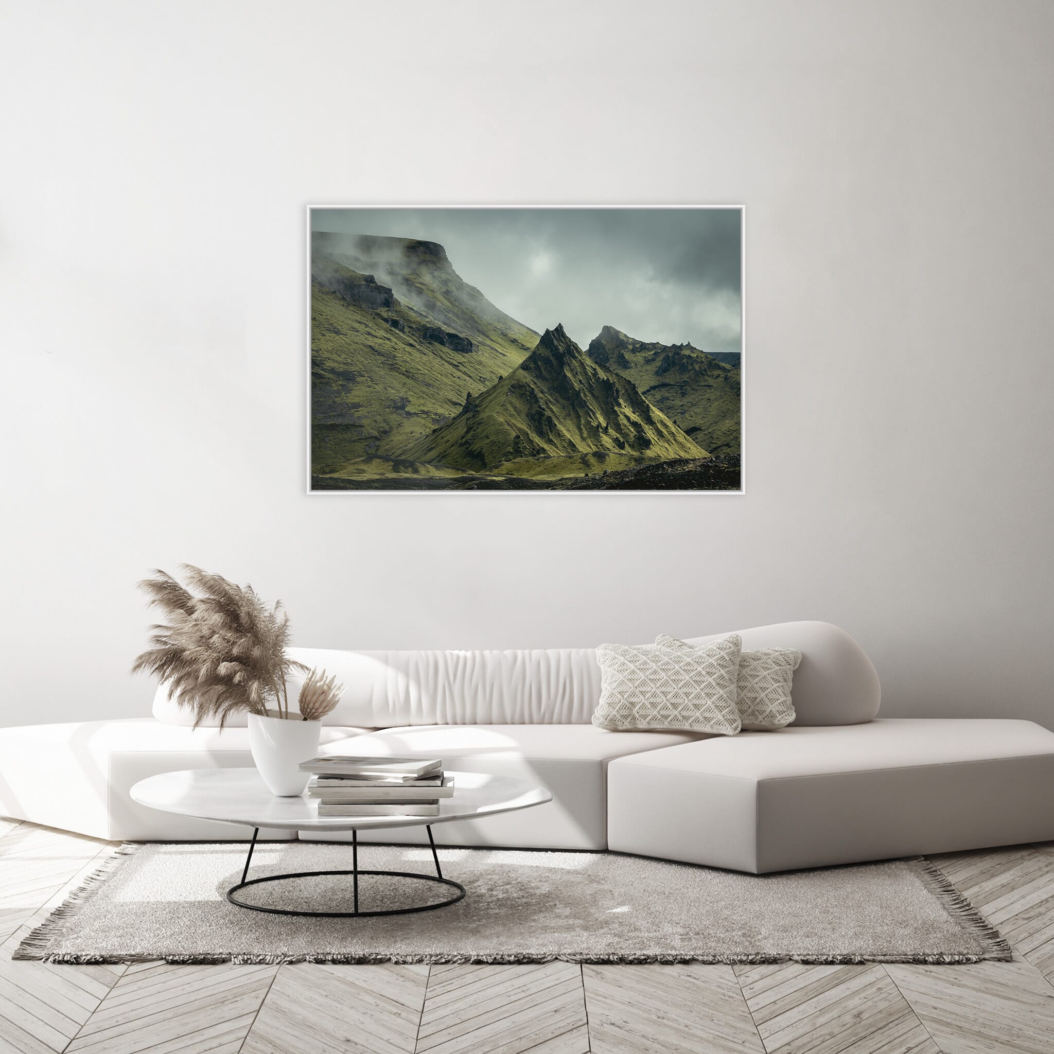 Modern room with framed landscape photography by Jan Erik Waider