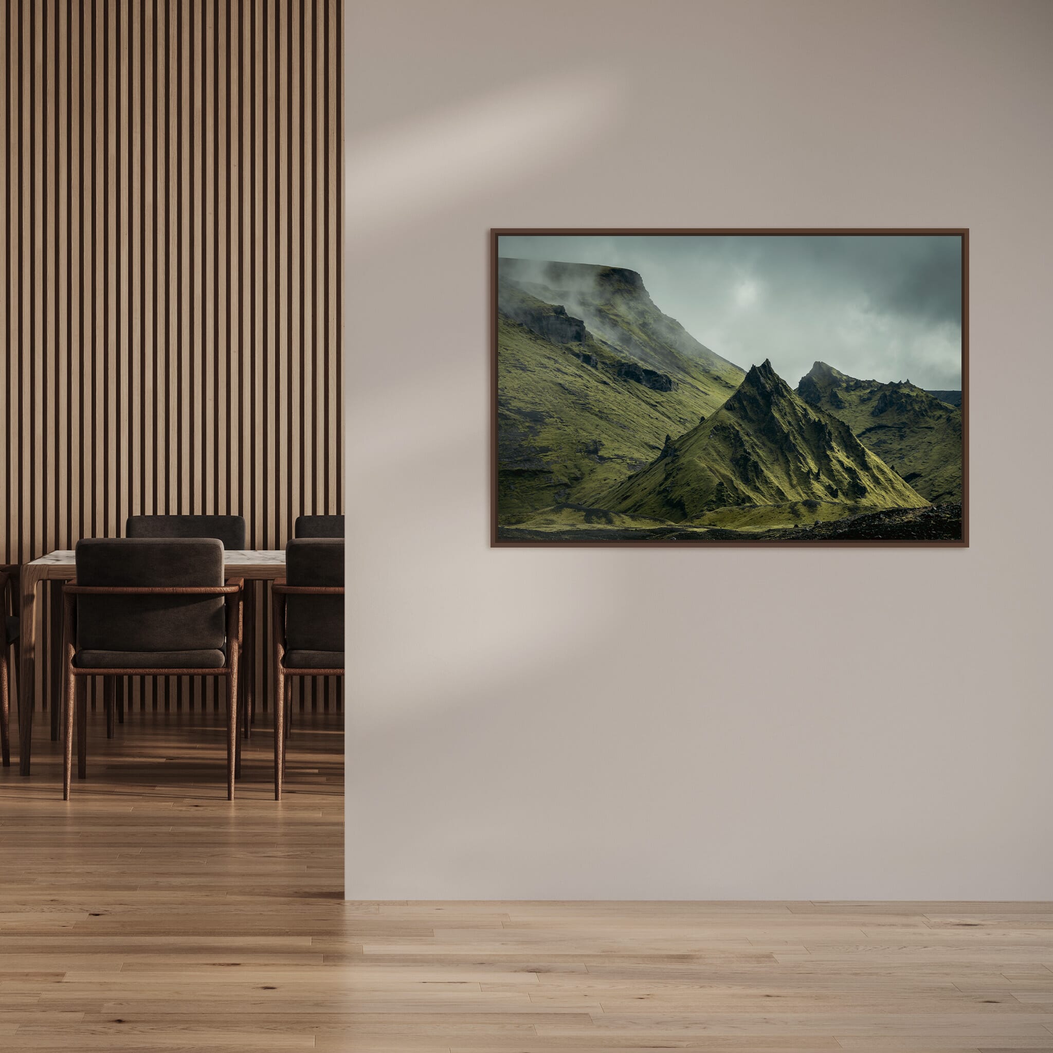 Interior design featuring photography prints by Jan Erik Waider