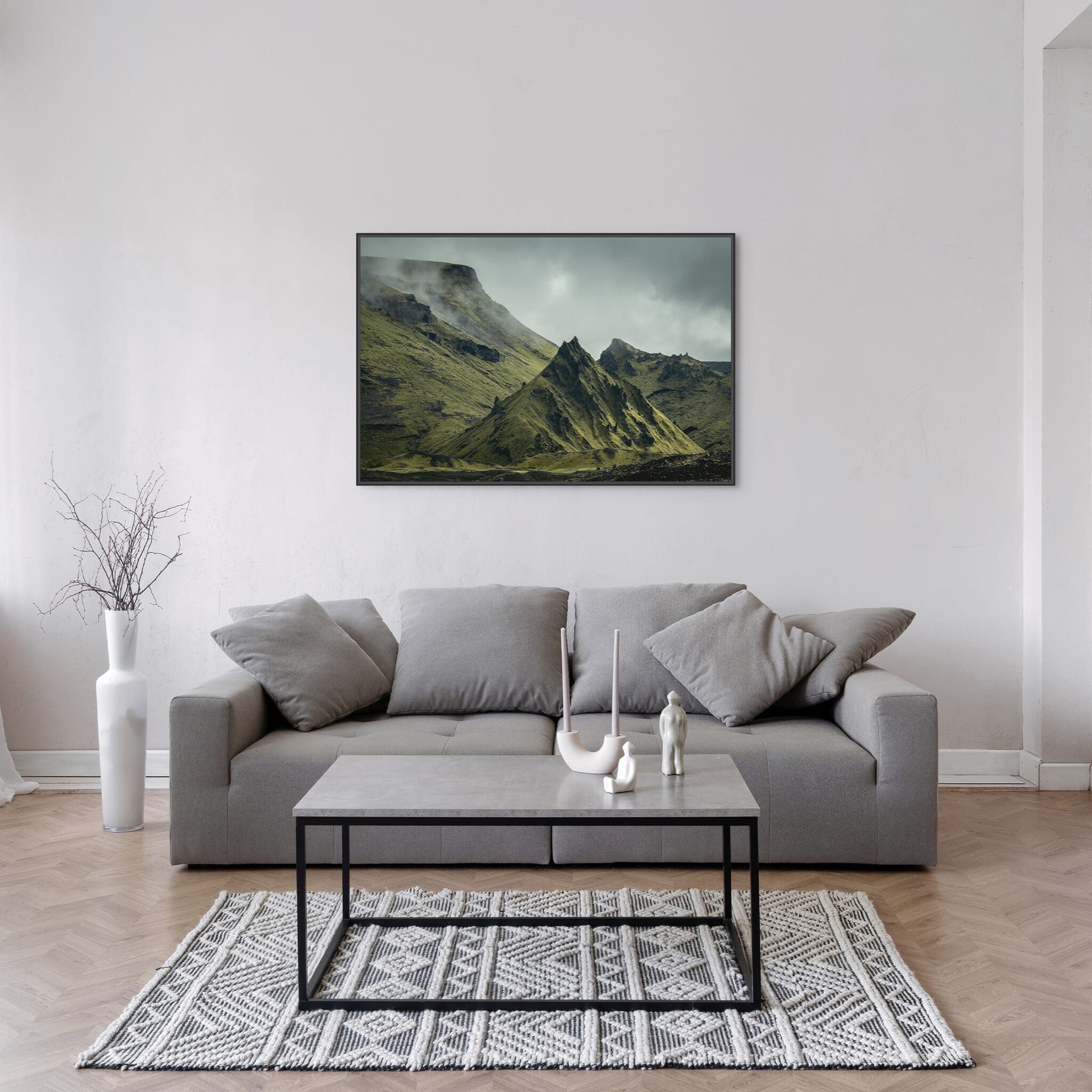Modern Interior design featuring photography prints by Jan Erik Waider