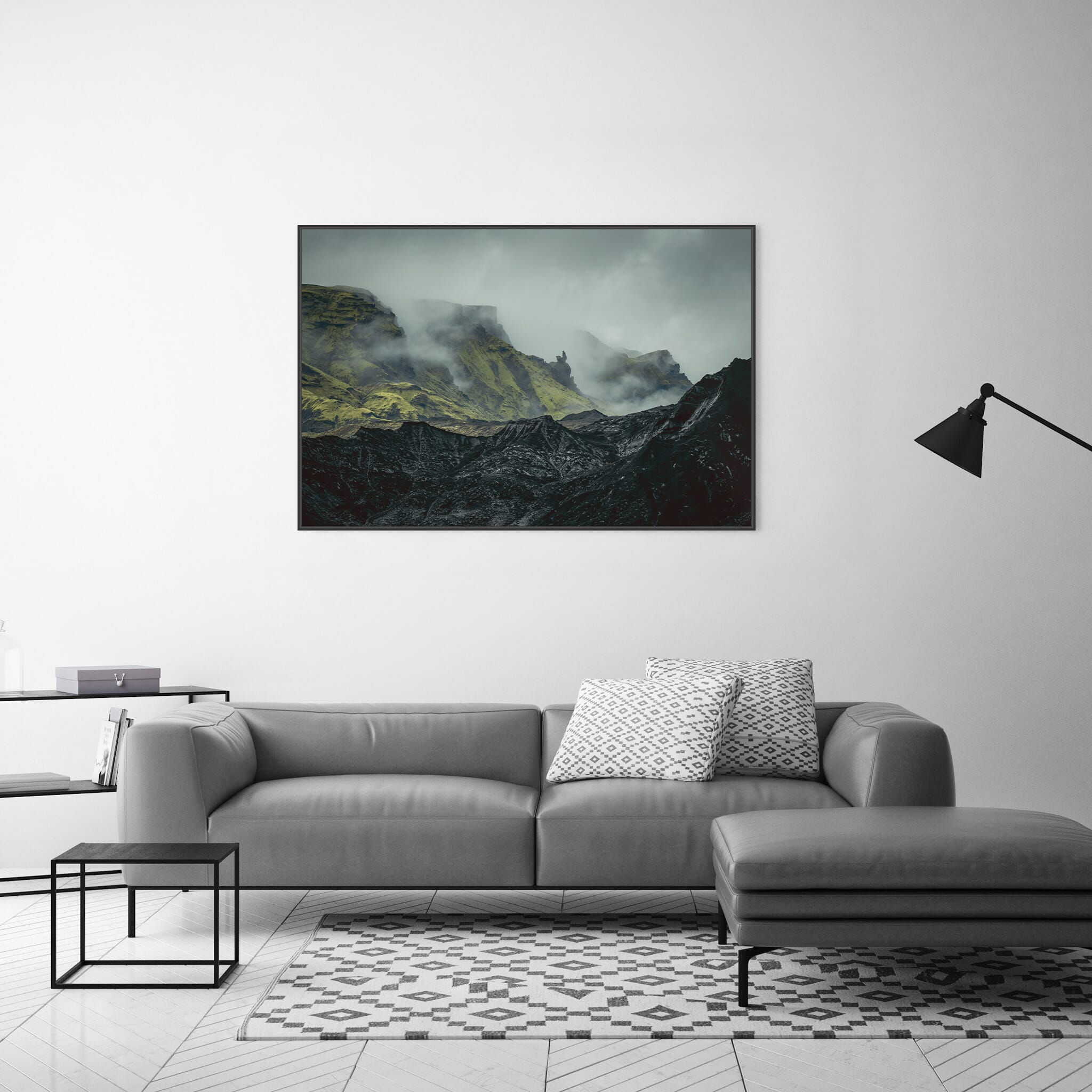 Modern room with framed landscape photography by Jan Erik Waider