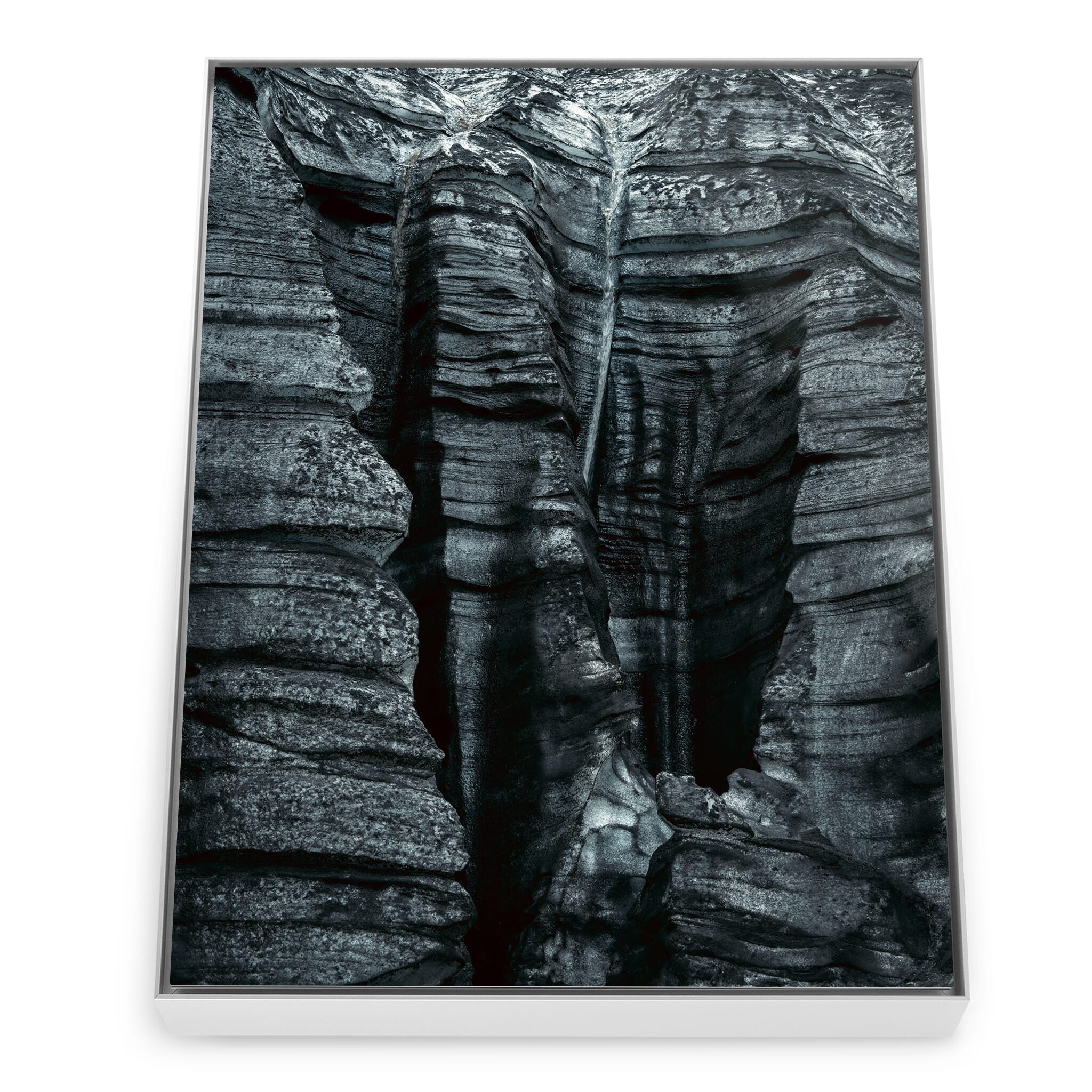Framed photo print of abstract glacier textures from Kötlujökull in Iceland