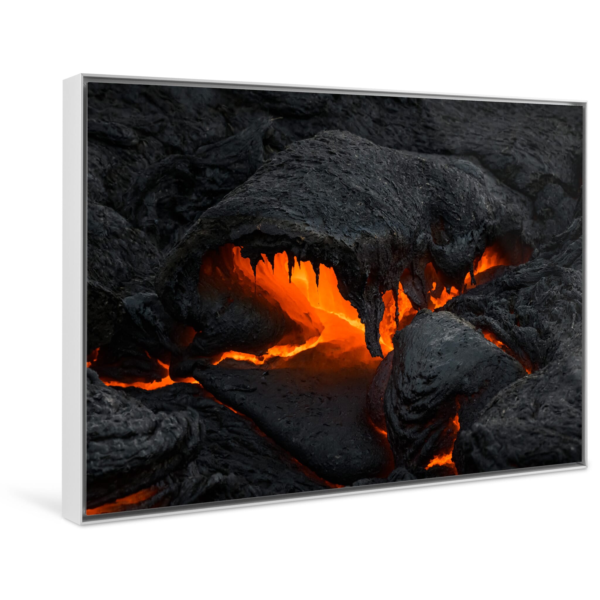 Framed photo print of raw geothermal activity with rich details and contrast