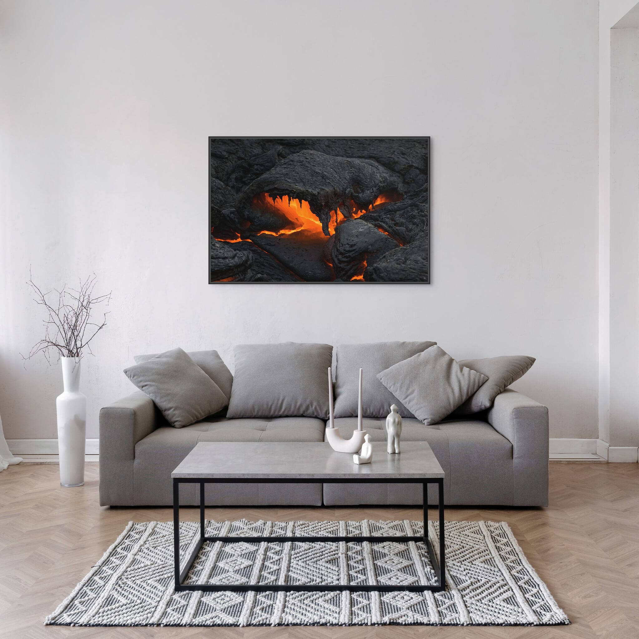Modern room with framed landscape photography by Jan Erik Waider