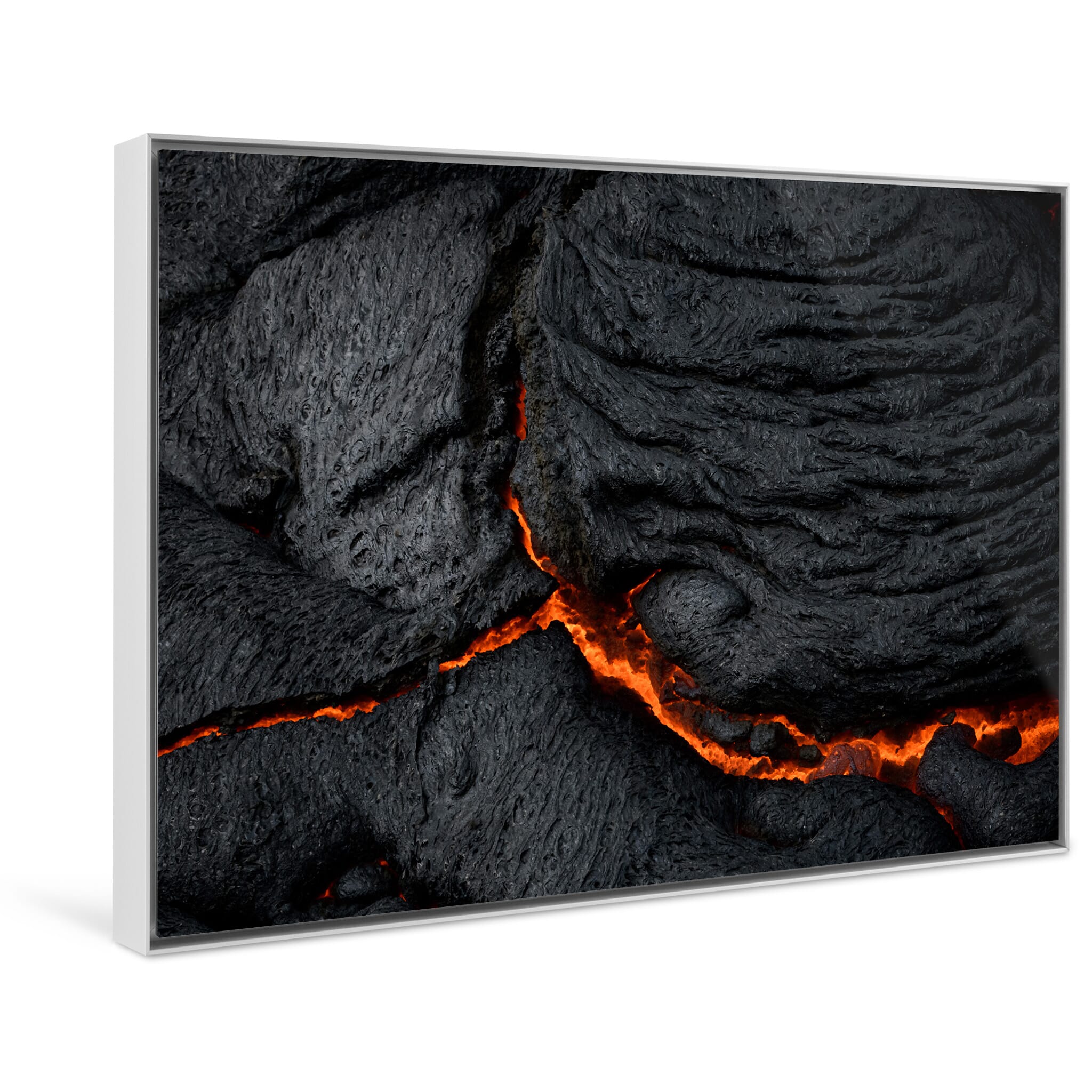 Framed photo print of abstract volcanic forms shaped by eruption forces