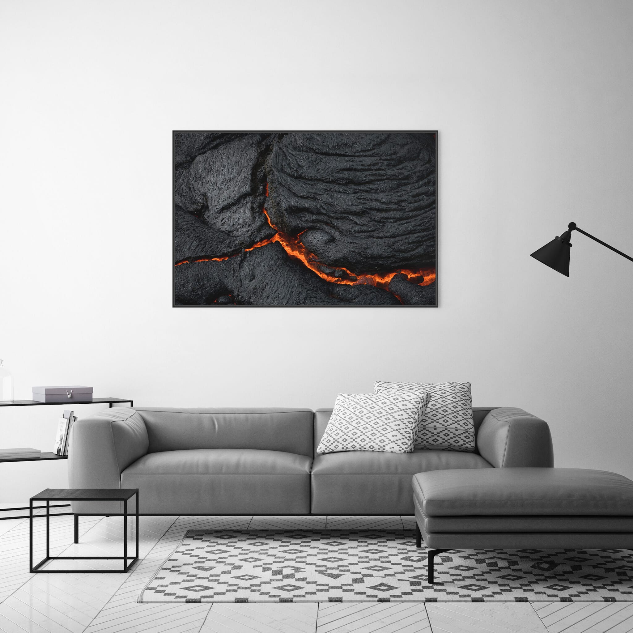 Modern room with framed landscape photography by Jan Erik Waider