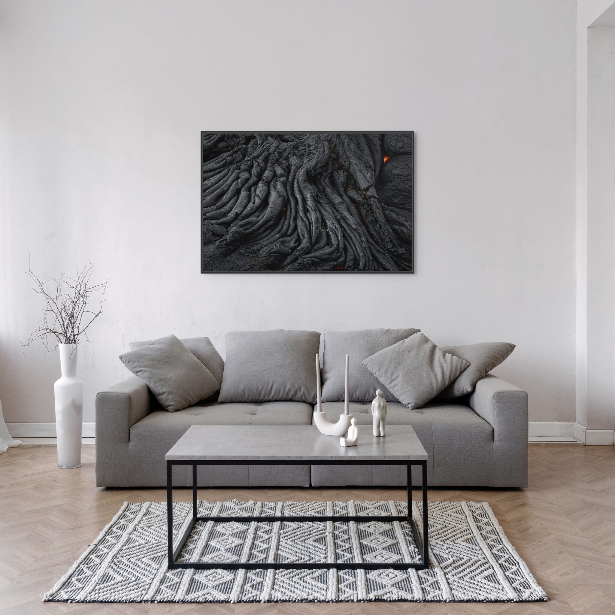 Modern room with framed landscape photography by Jan Erik Waider