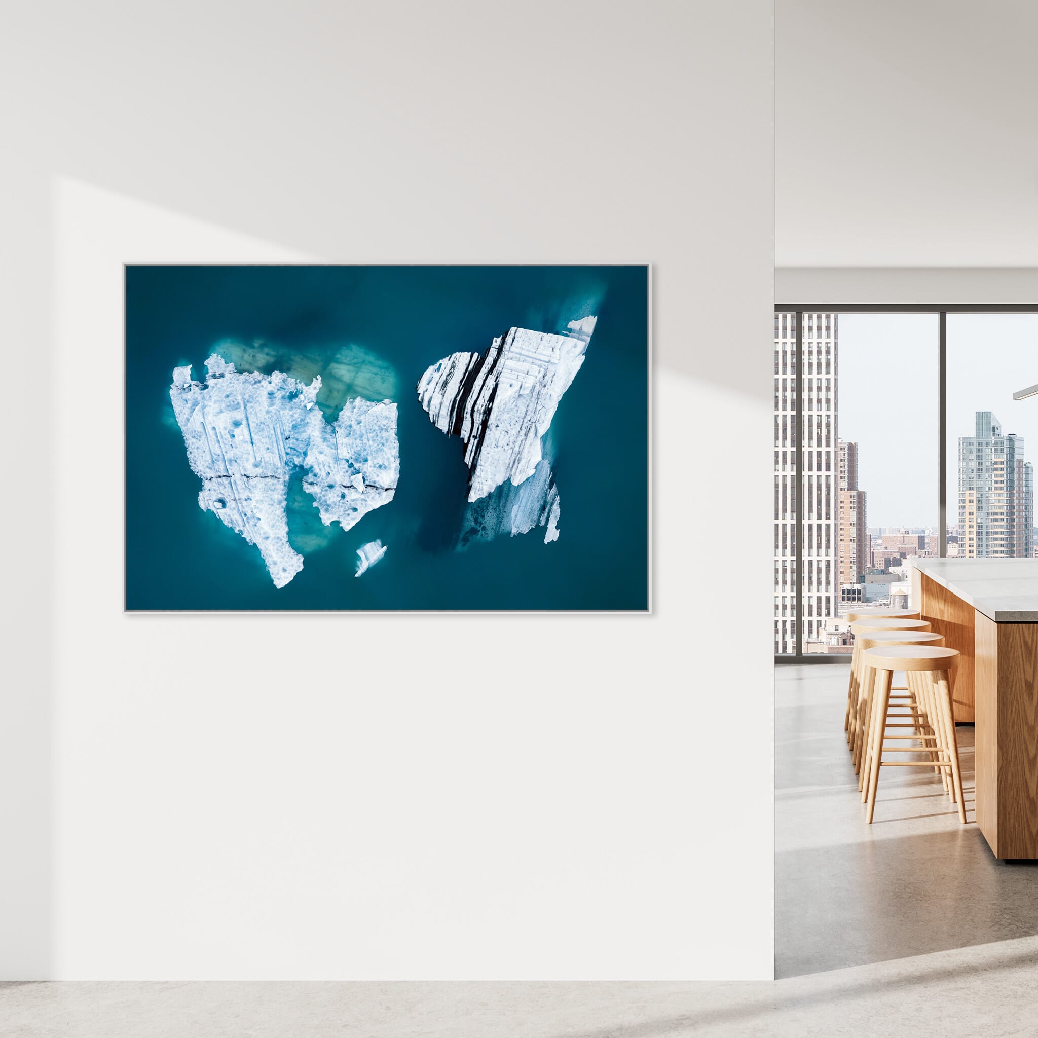 Modern Interior design featuring photography prints by Jan Erik Waider