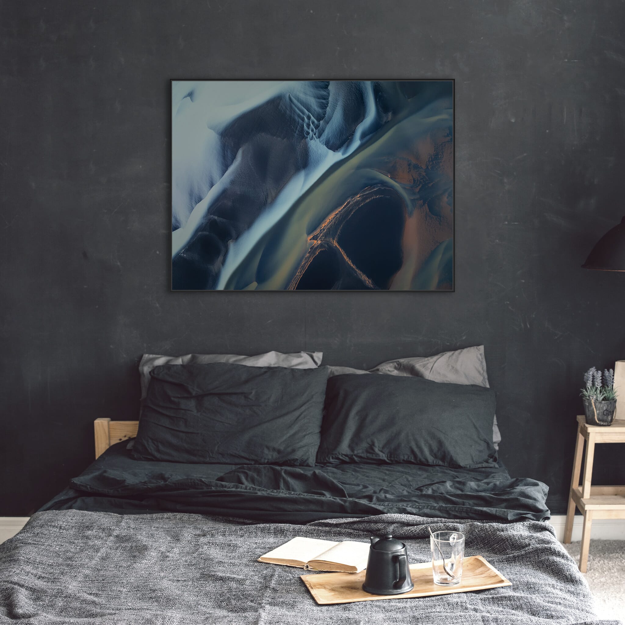 Modern room with framed landscape photography by Jan Erik Waider