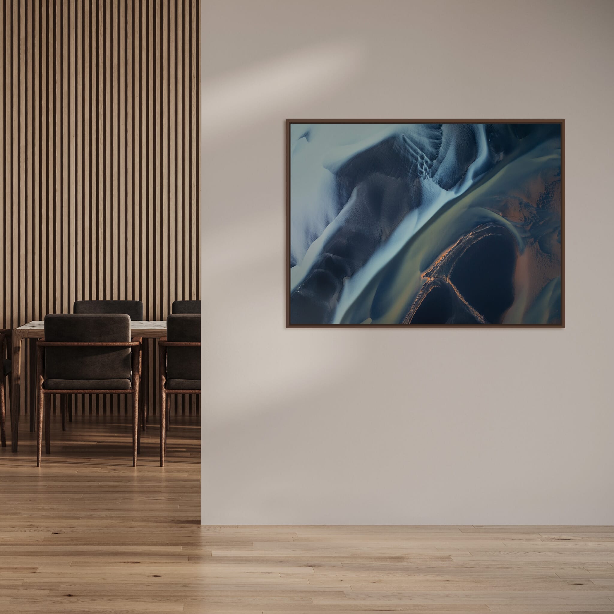 Interior design featuring photography prints by Jan Erik Waider