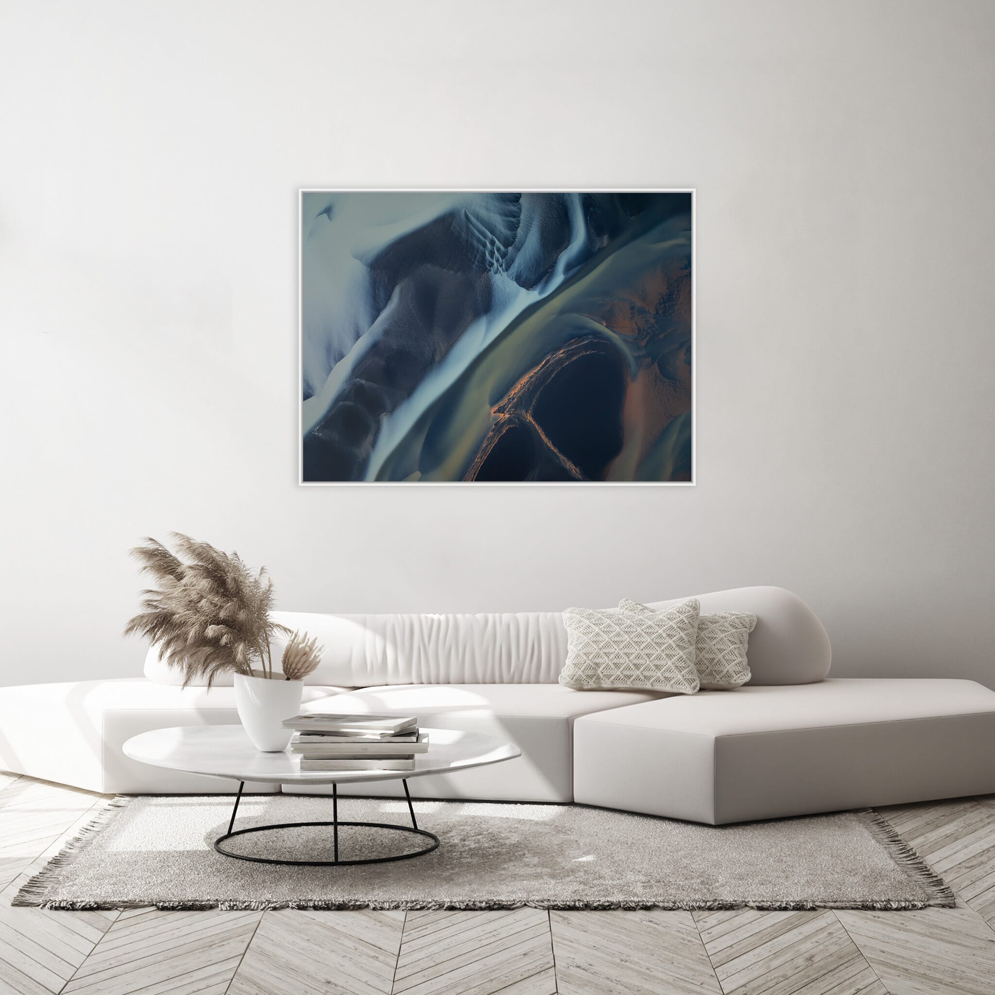 Modern Interior design featuring photography prints by Jan Erik Waider