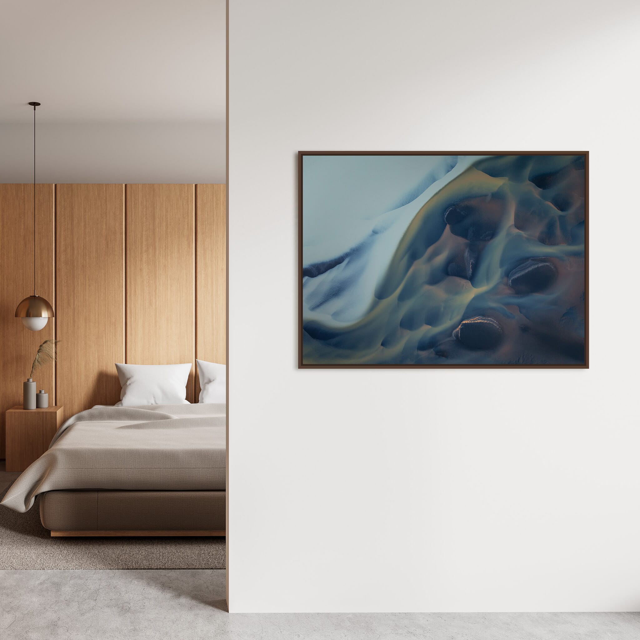 Modern Interior design featuring photography prints by Jan Erik Waider