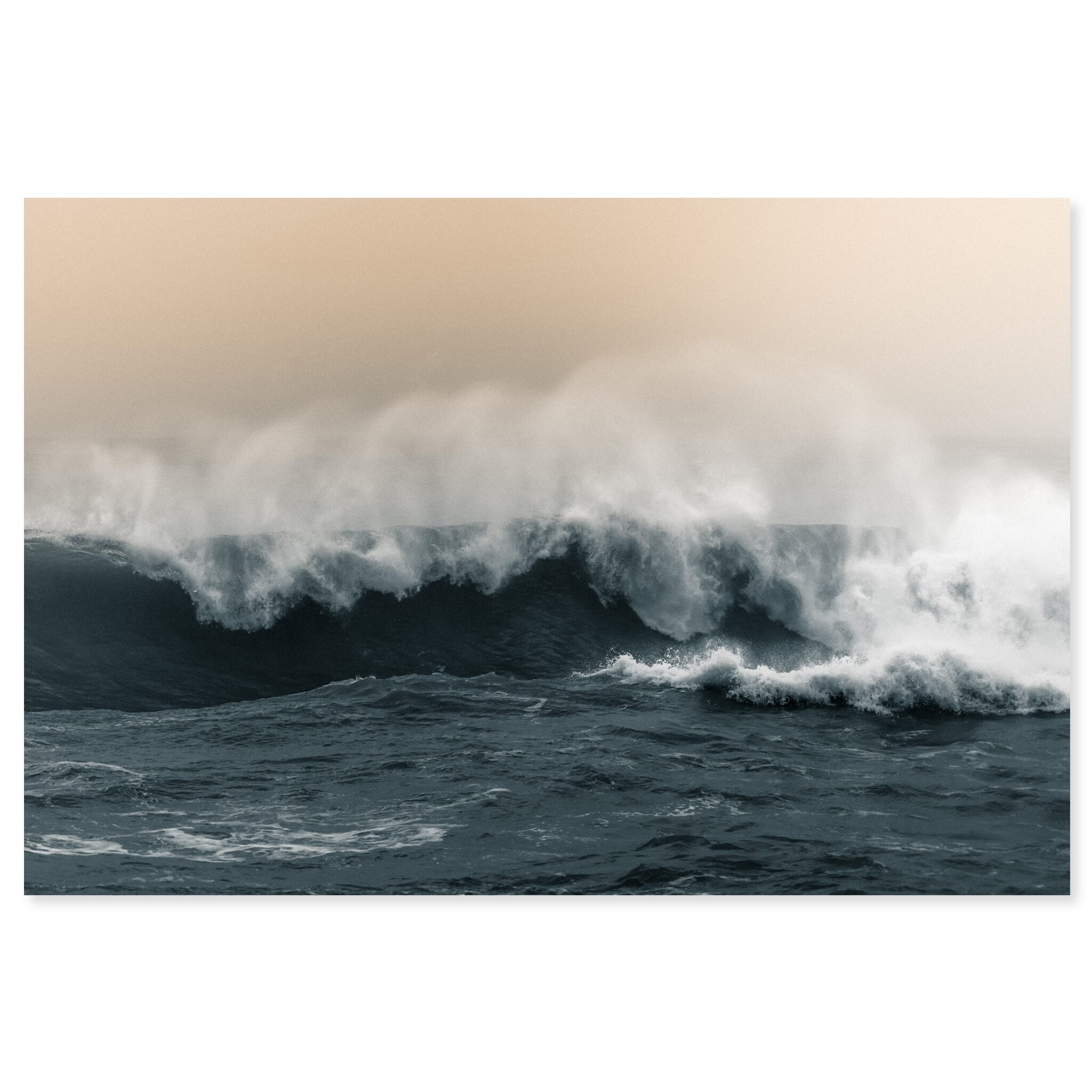 Fine art print of ocean waves in soft sunrise light along Iceland’s southern coast