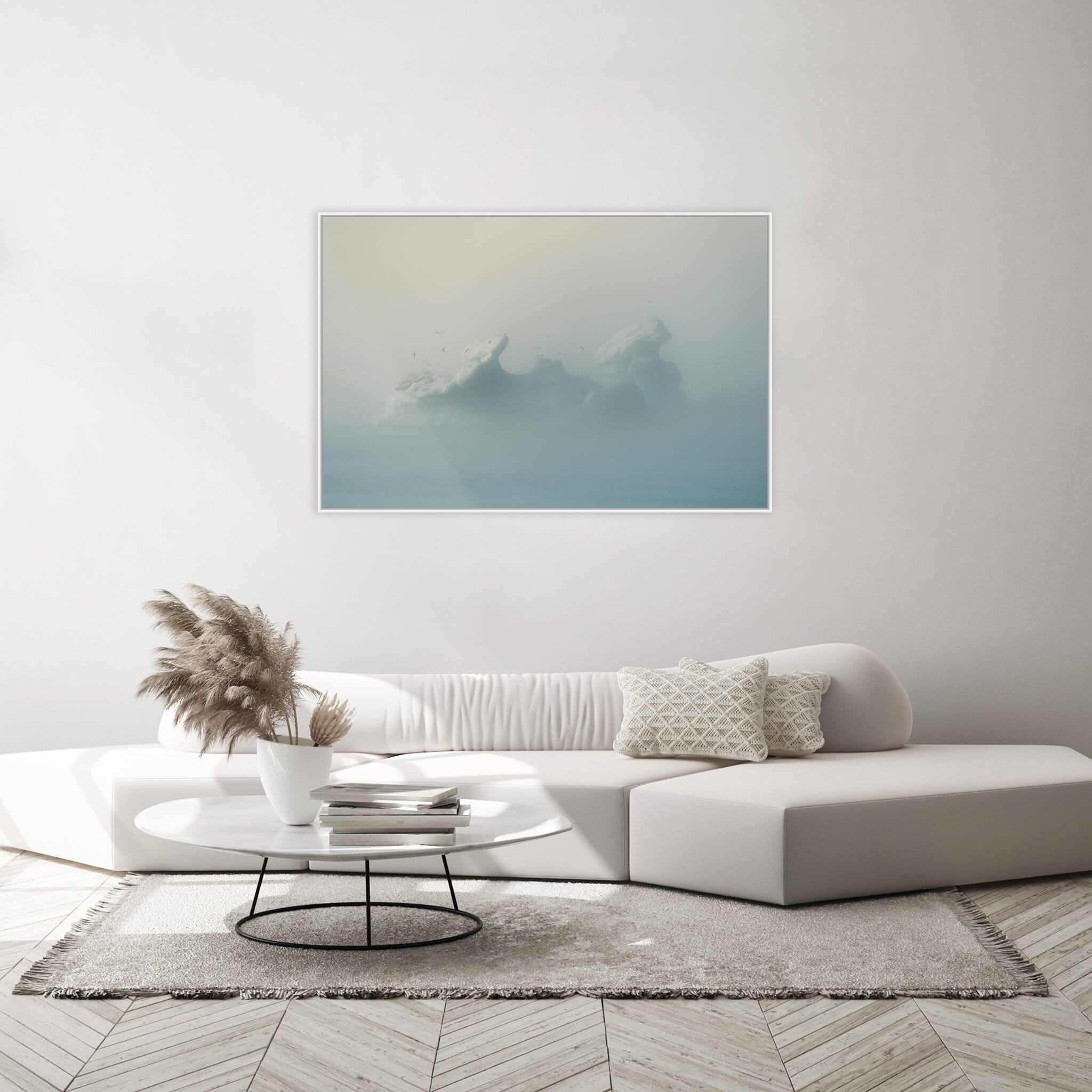 Modern room with framed landscape photography by Jan Erik Waider
