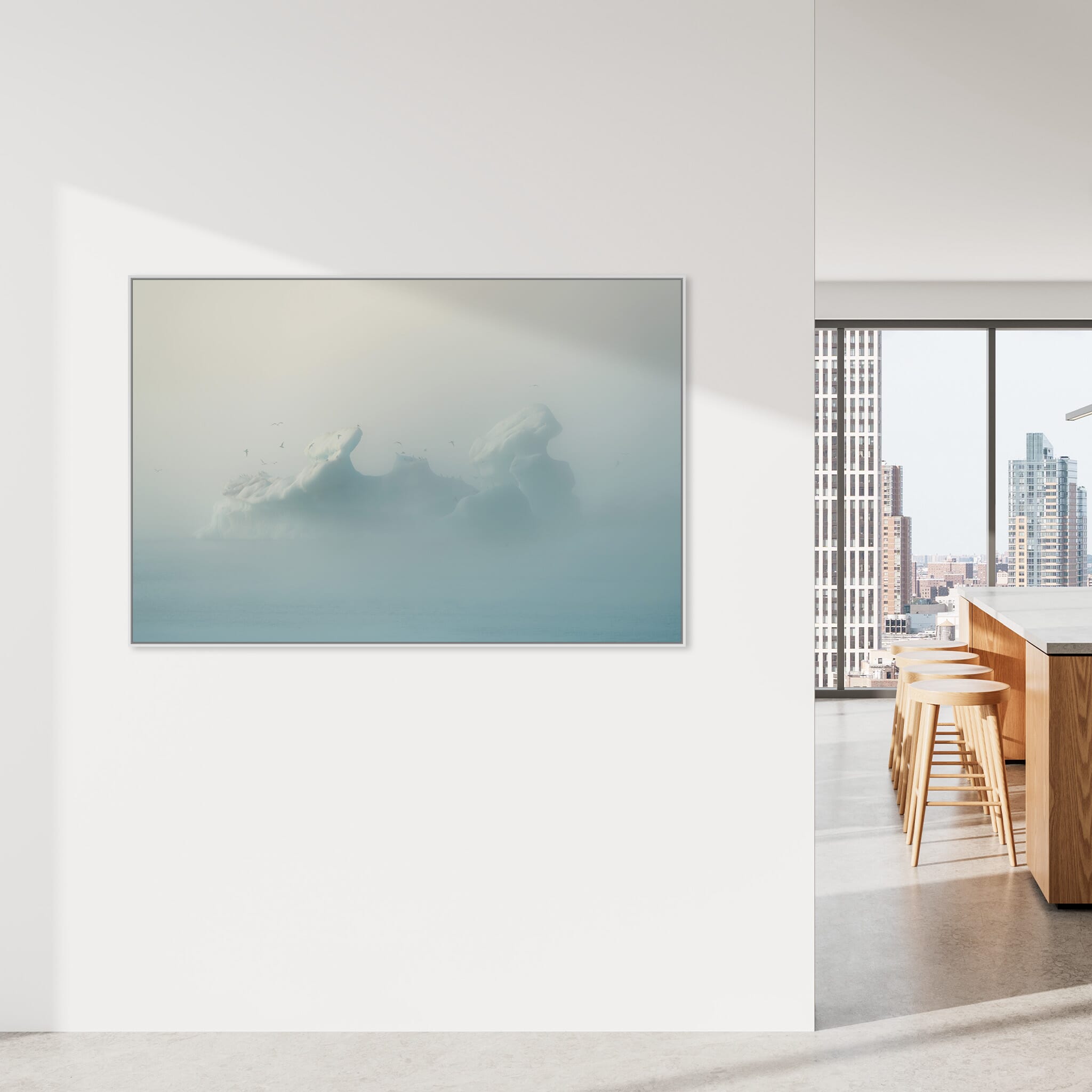 Modern Interior design featuring photography prints by Jan Erik Waider