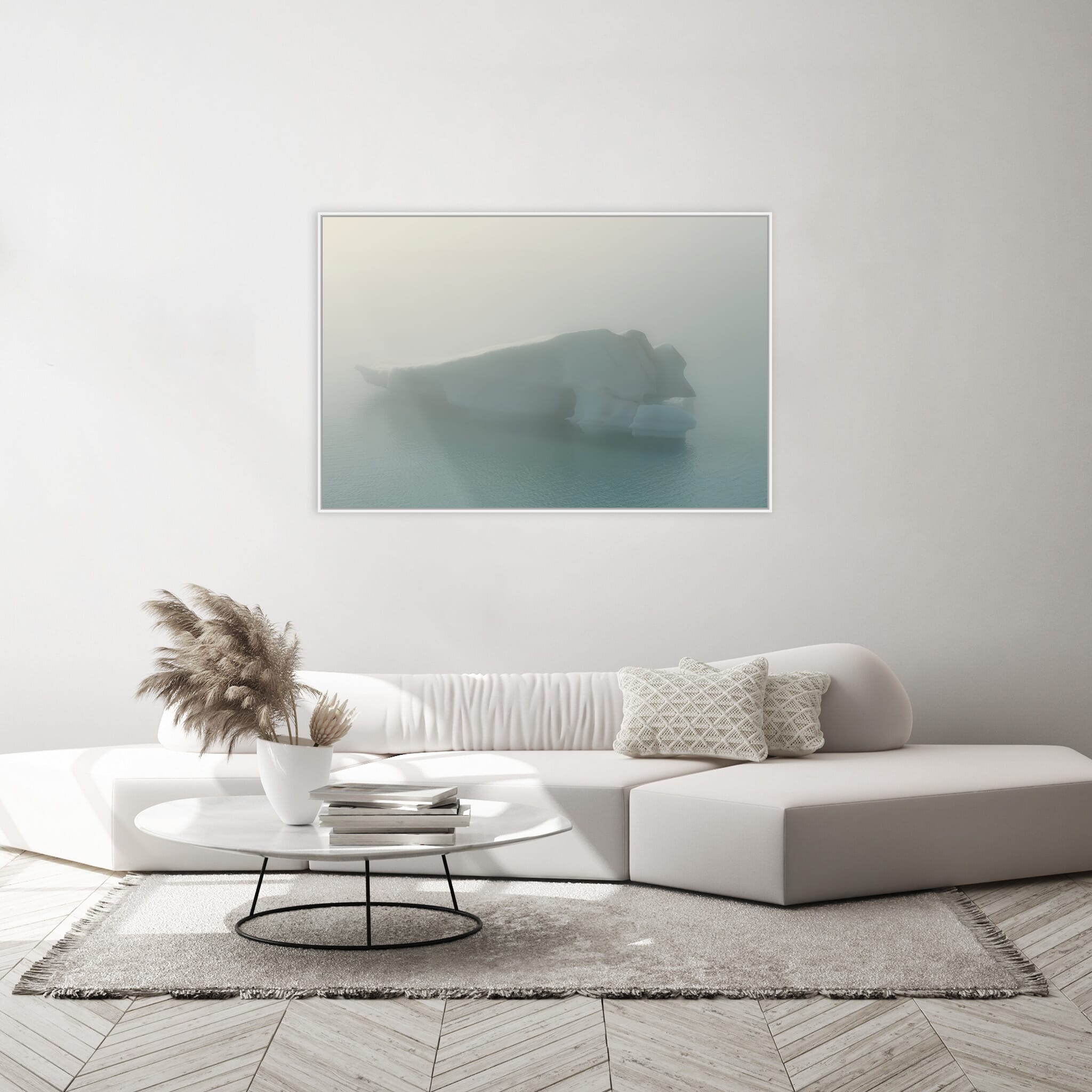 Modern room with framed landscape photography by Jan Erik Waider