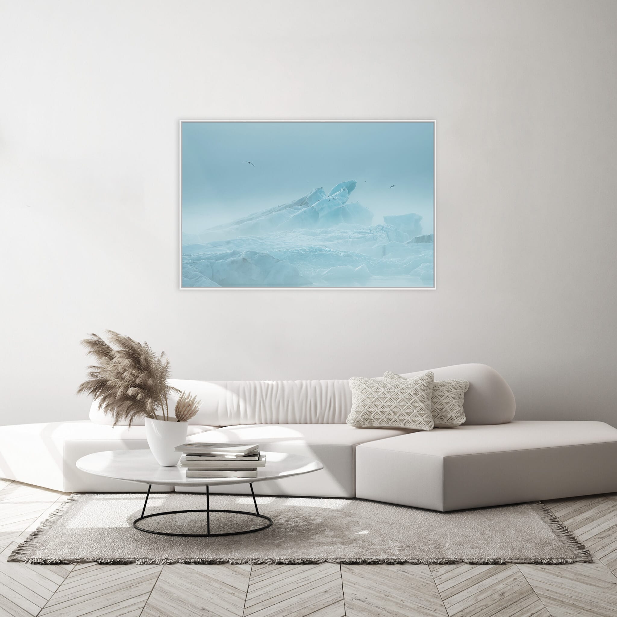 Modern room with framed landscape photography by Jan Erik Waider