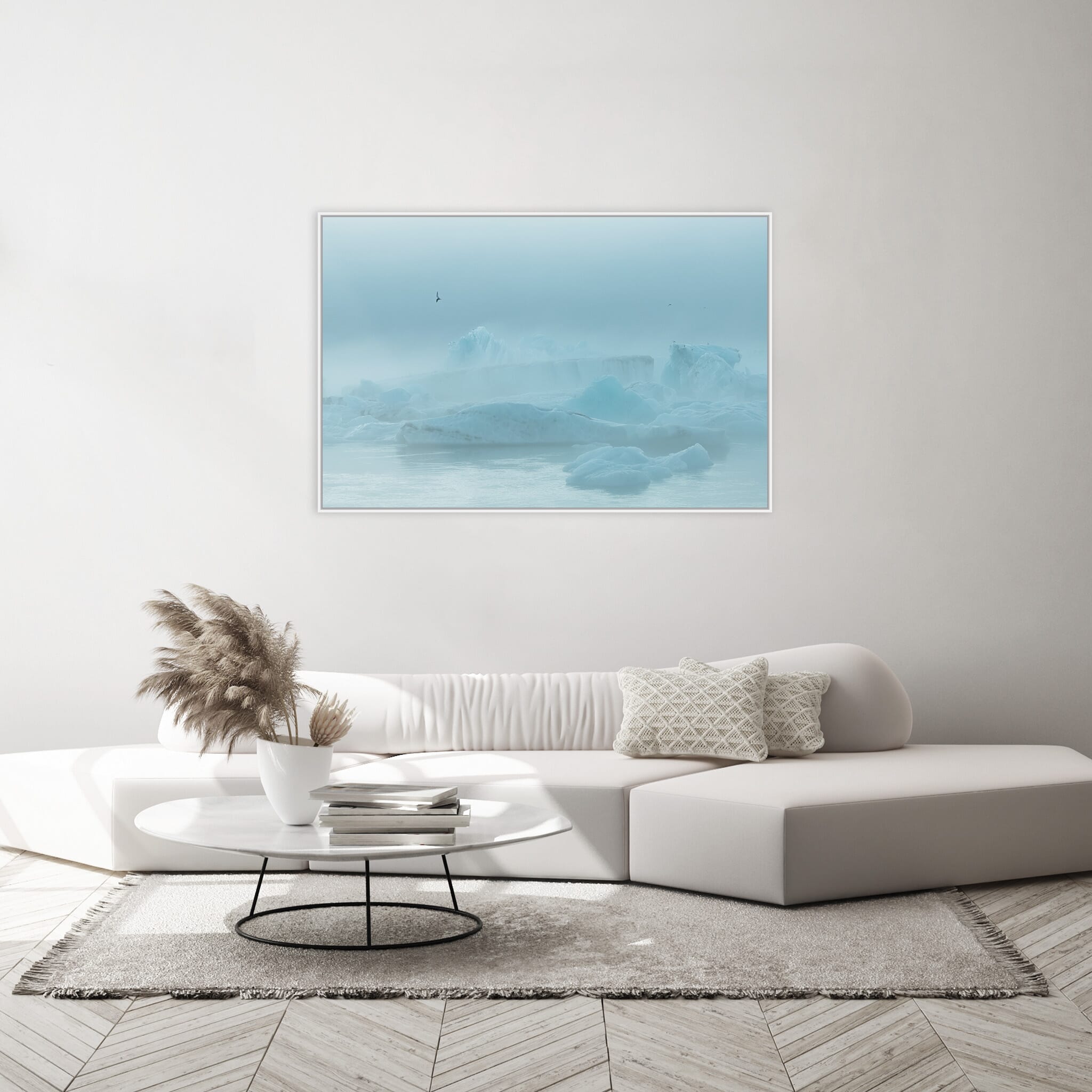 Modern room with framed landscape photography by Jan Erik Waider