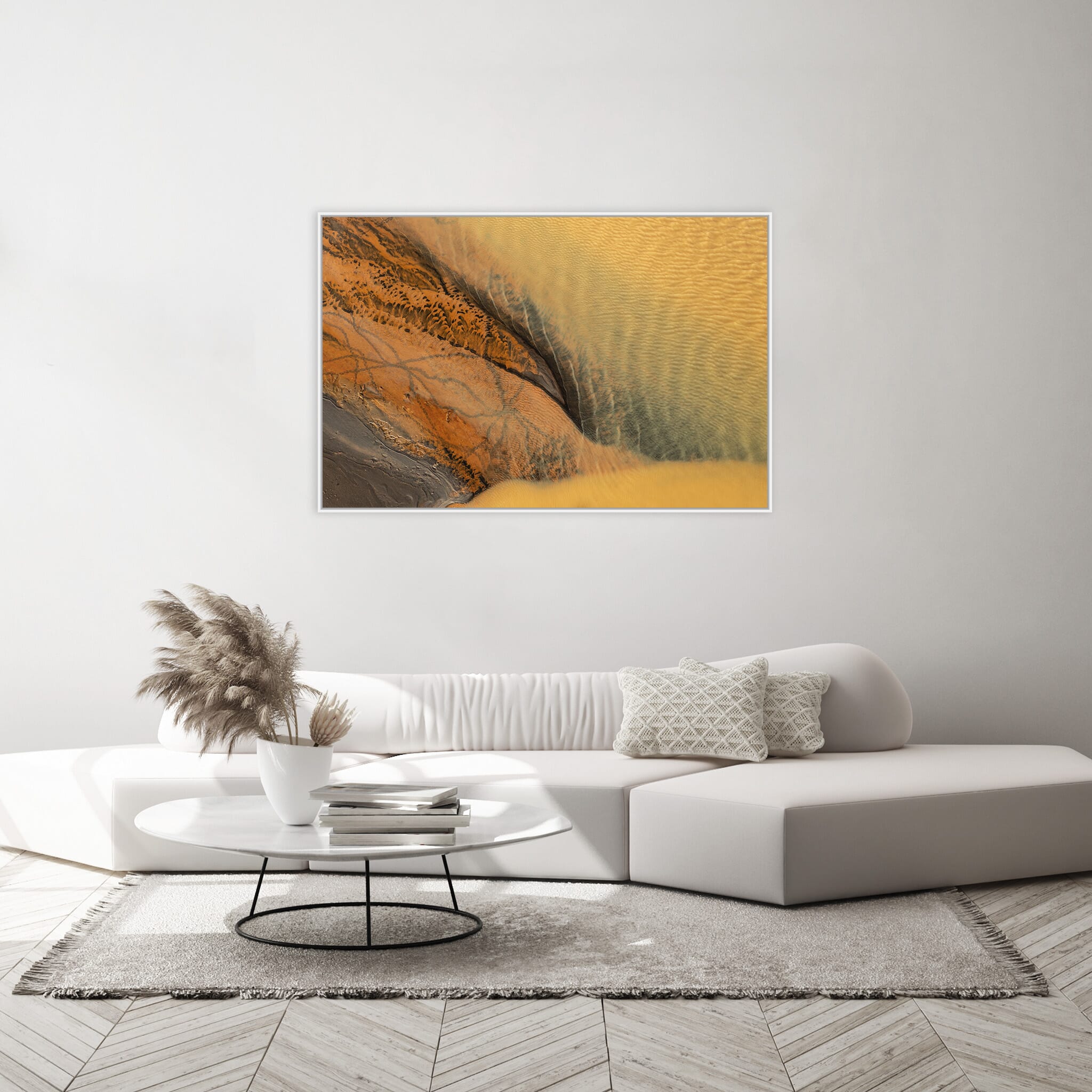 Modern room with framed landscape photography by Jan Erik Waider