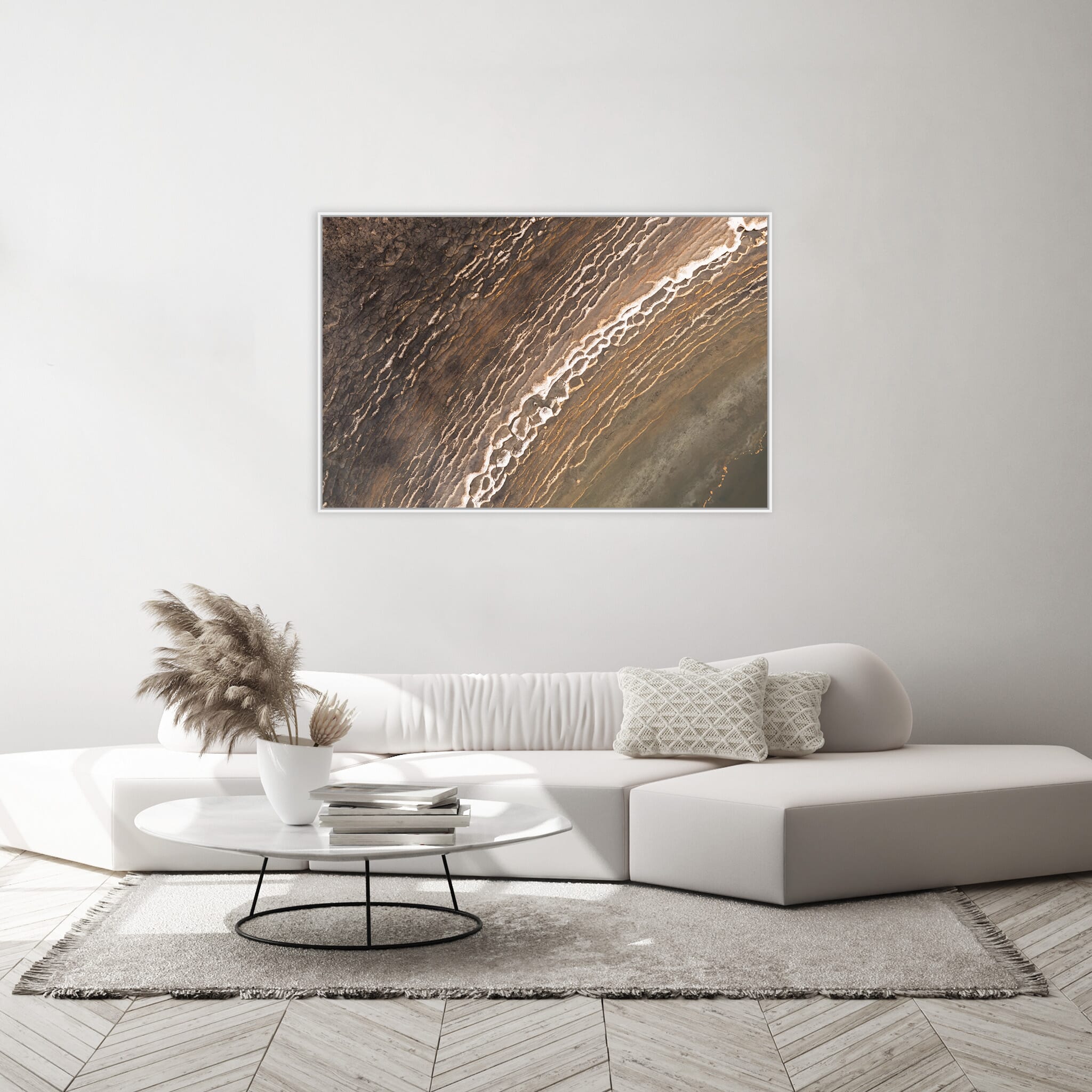 Modern room with framed landscape photography by Jan Erik Waider